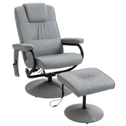 Poltrona de Massagem Elétrica Cinza 77x84x102 cm com Banco para Apoiar os Pés