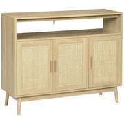 Aparador de Sala de Estar de Estilo Cannage Cor de Madeira Natural 120x40x97 cm