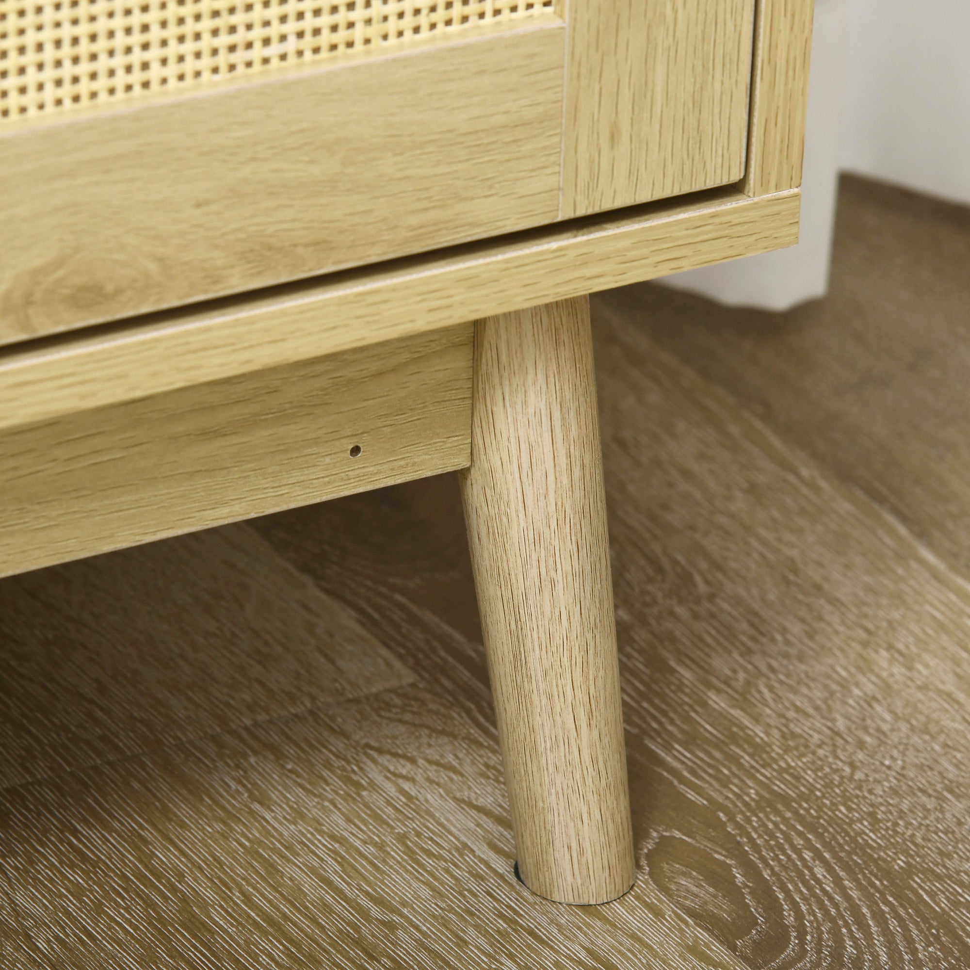 Aparador de Sala de Estar de Estilo Cannage Cor de Madeira Natural 120x40x97 cm