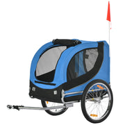 Reboque de Bicicleta para Cães 130x73x90cm Azul e Preto