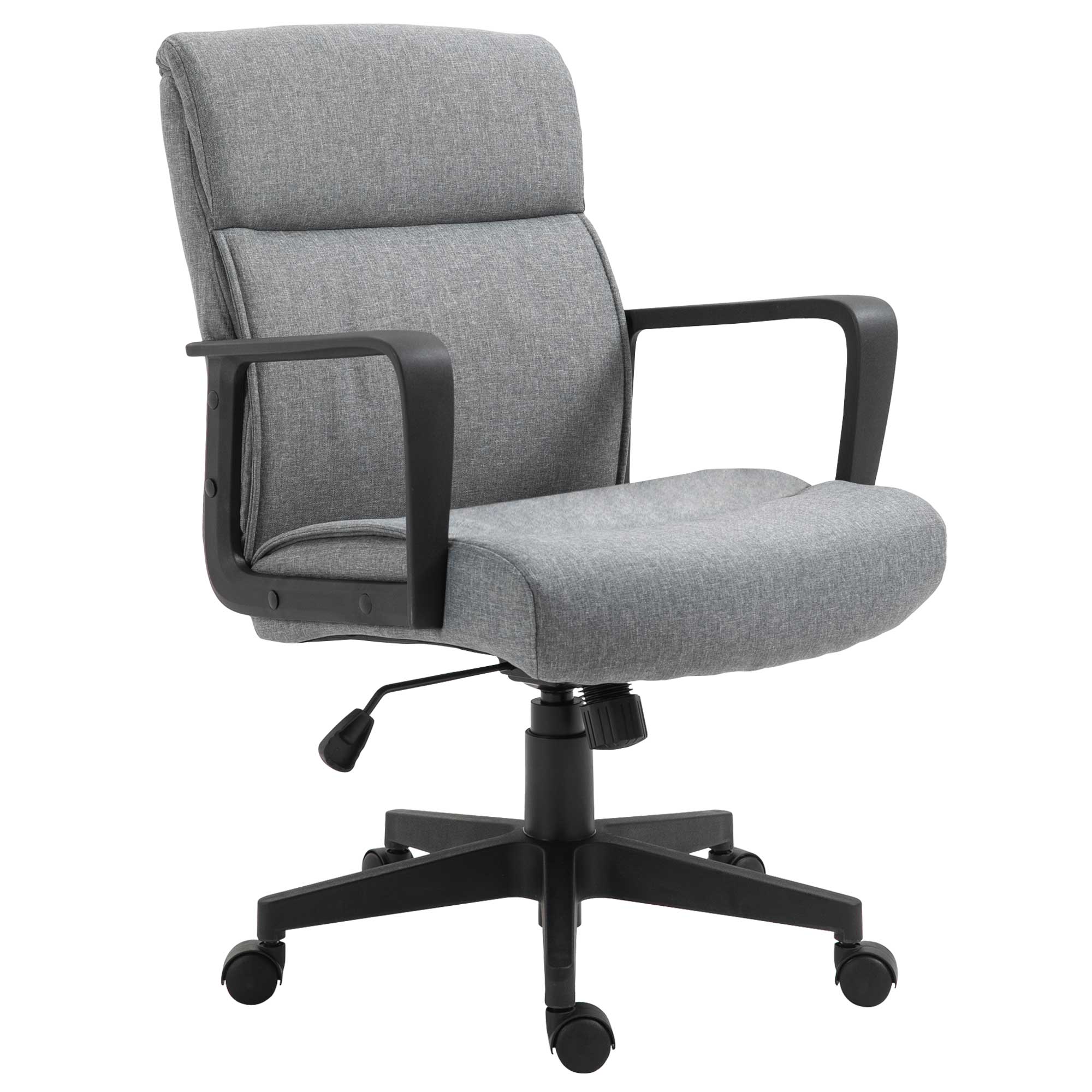Cadeira de Escritório Ergonómica 360° Linho Cinza 60x68x101,5cm