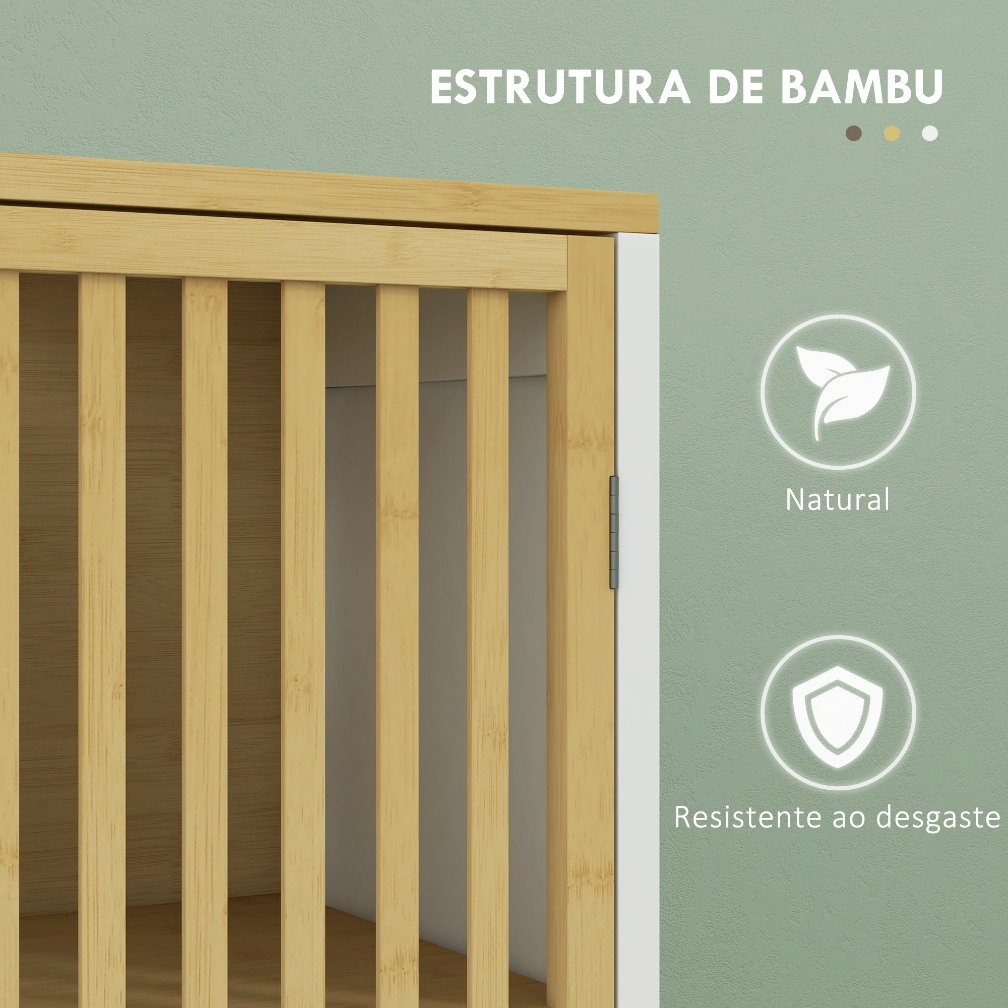 Móvel para Lavatório de Bambu Branco 60x30x70 cm