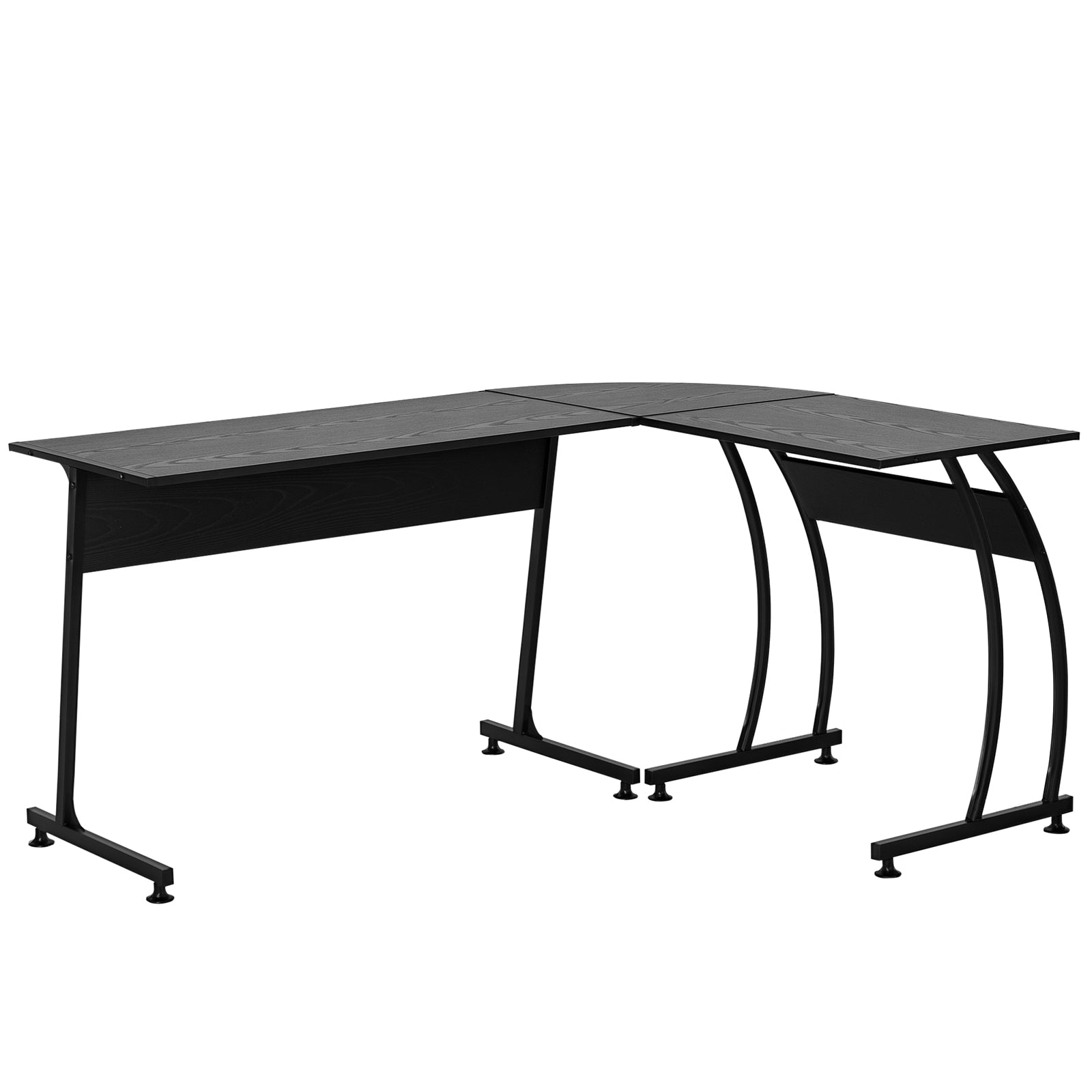 Secretária em Forma de L 112,5x152x74 cm - Preto