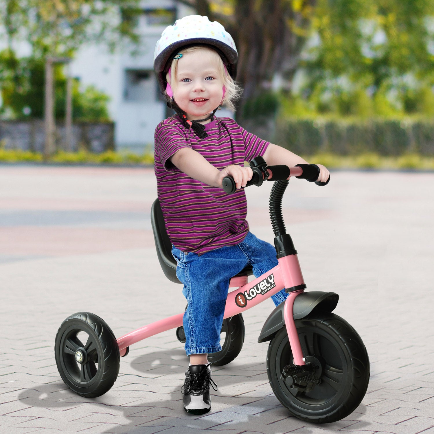 Triciclo Infantil Rosa 79x50,5x58 cm - Diversão e Segurança para Crianças