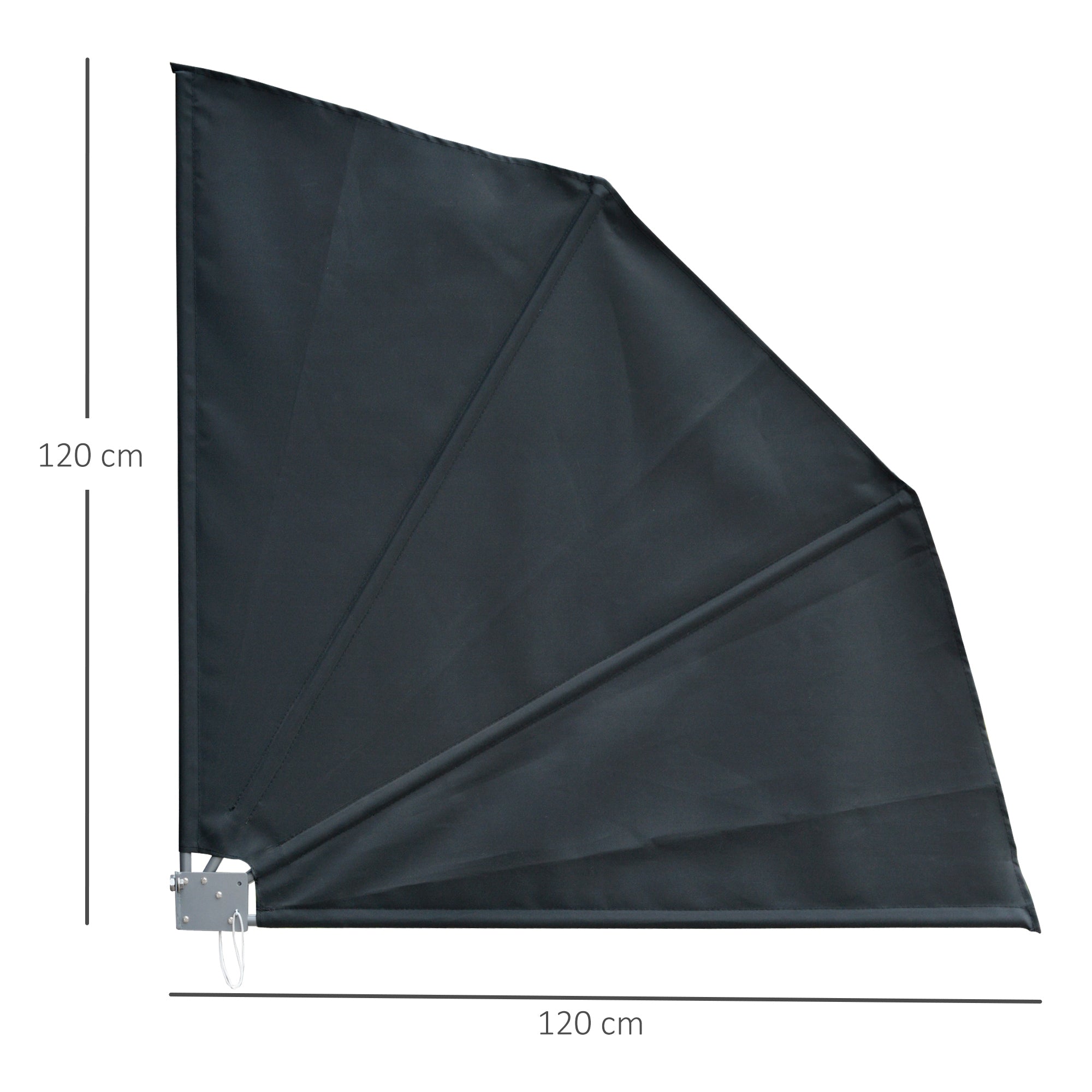 Toldo Lateral em Forma de Leque 120x10x120 cm - Cinza Escuro