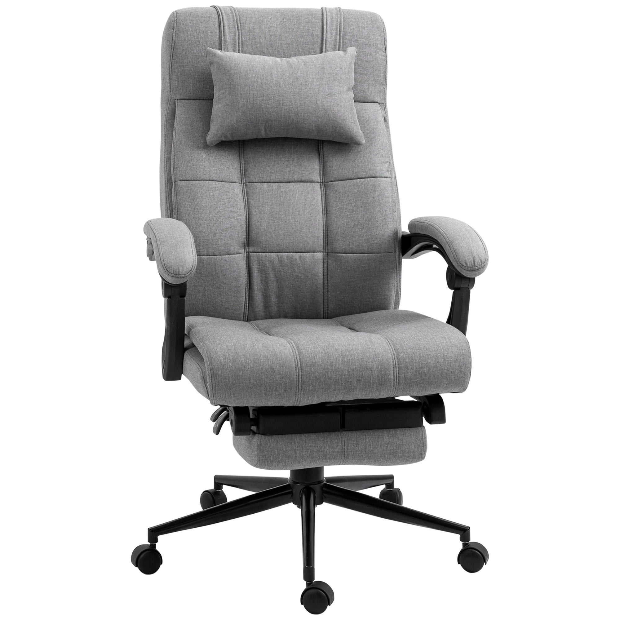 Cadeira de Escritório Reclinável em Cinza 66x76x116-124 cm