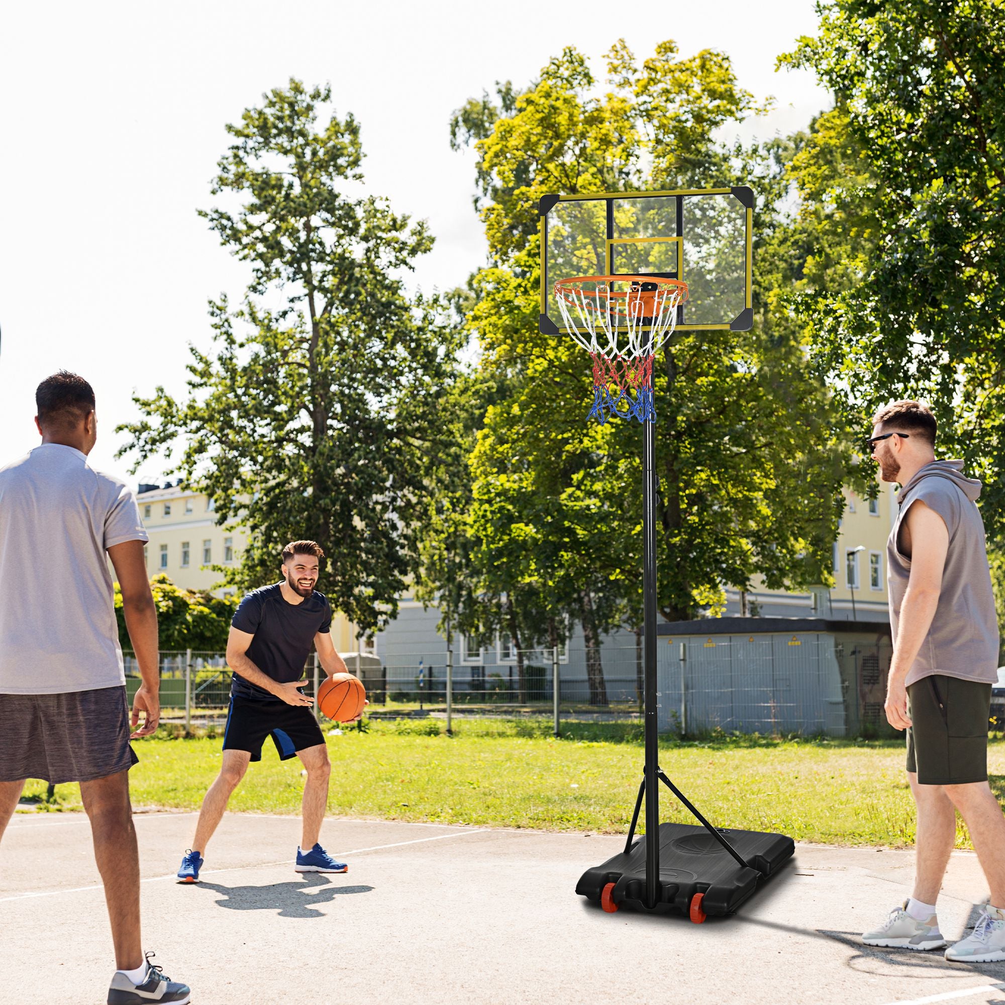 Tabela de Basquetebol – 178-208 cm – Preto e Amarelo – Aço e PC