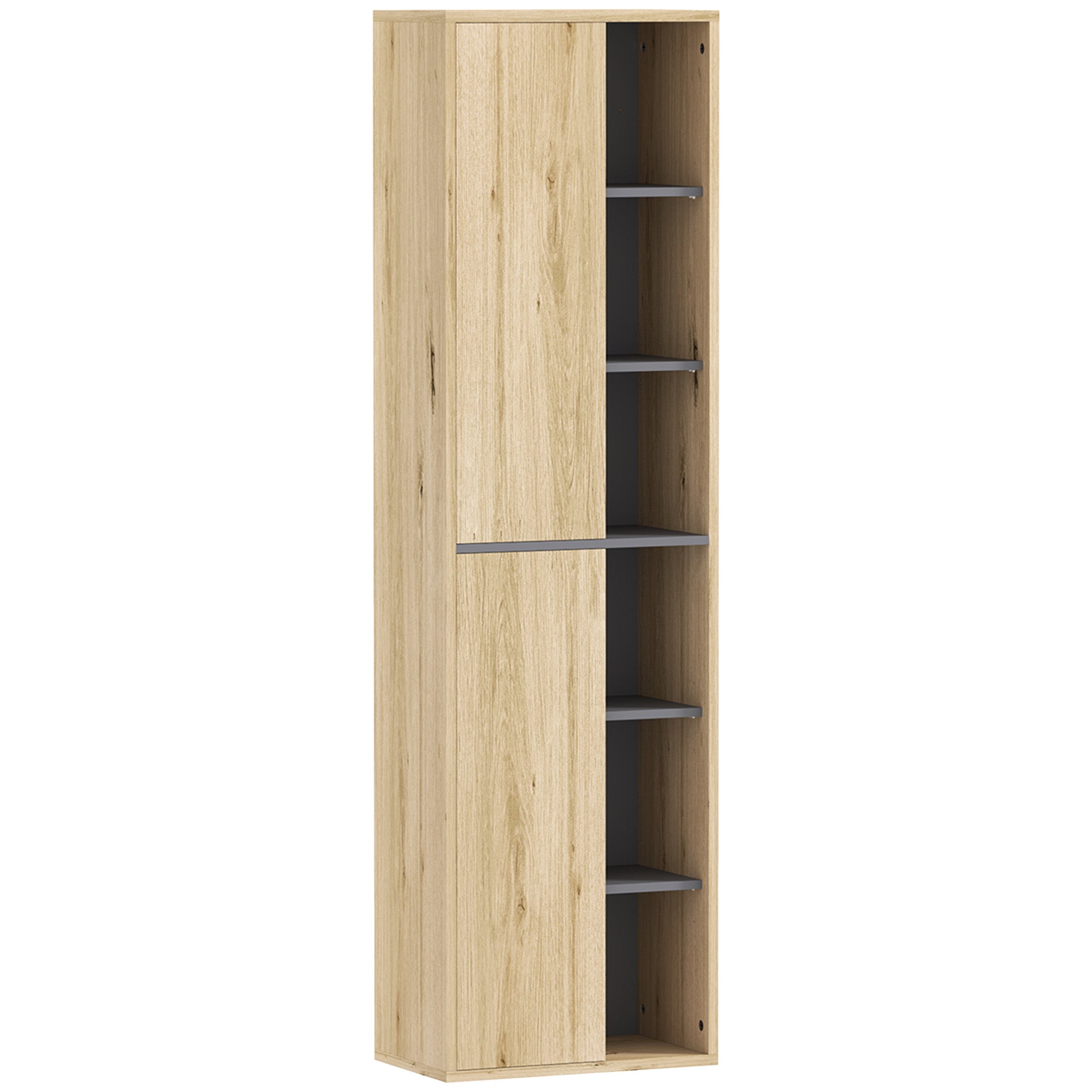 Armário Alto Casa de Banho 40x24x141,5 cm - Cor de Madeira Natural