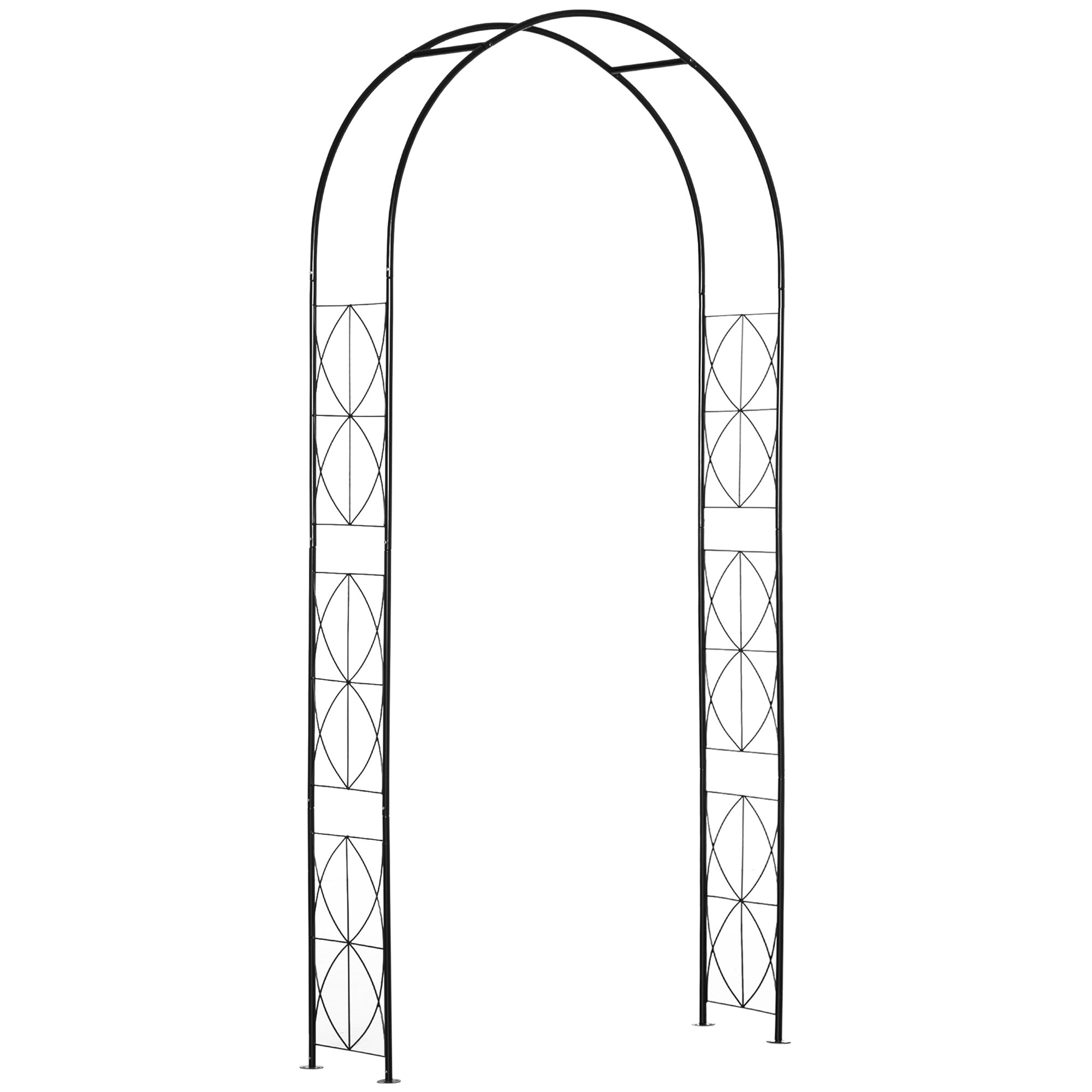 Arco de Jardim Decorativo Metal Treliça para Plantas 114x30x230 cm Preto