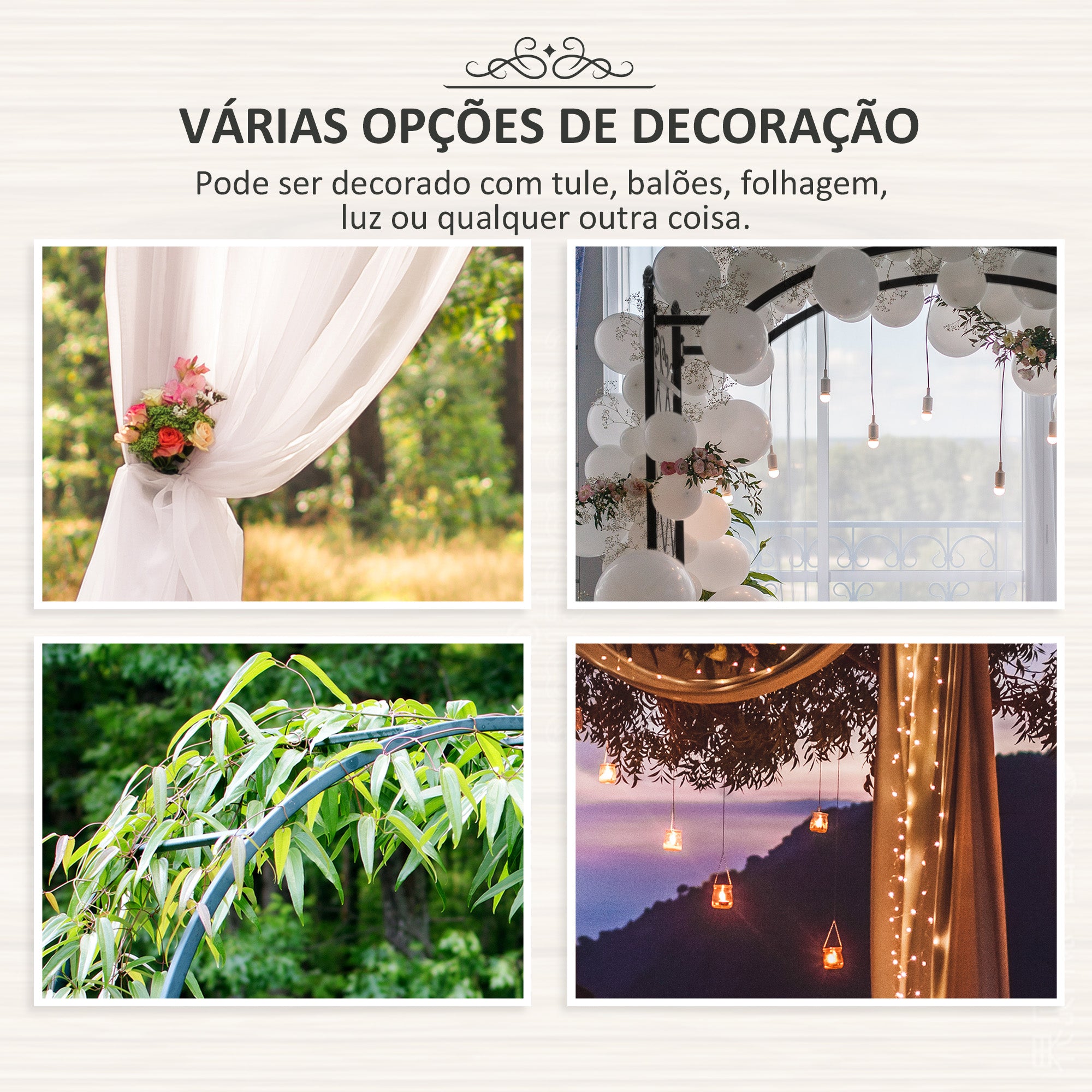 Arco de Jardim Decorativo Metal Treliça para Plantas 114x30x230 cm Preto