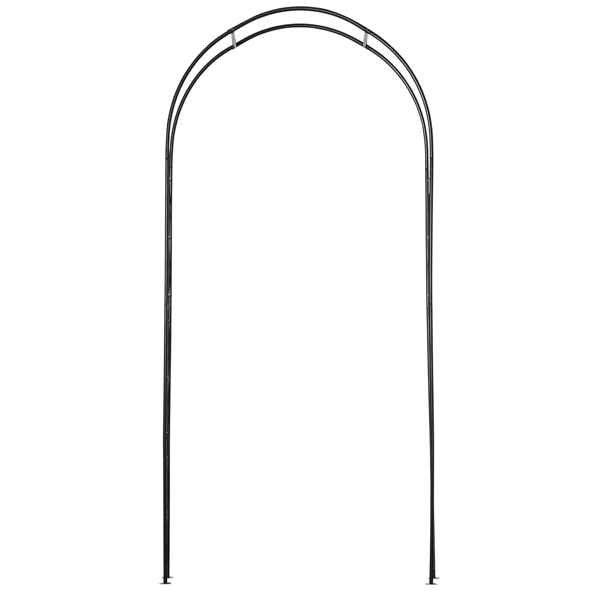 Arco de Jardim Decorativo Metal Treliça para Plantas 114x30x230 cm Preto
