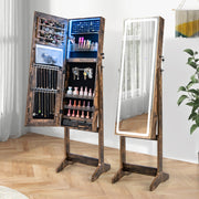 Gabinete de Joalharia com Espelho Iluminado – Nogueira