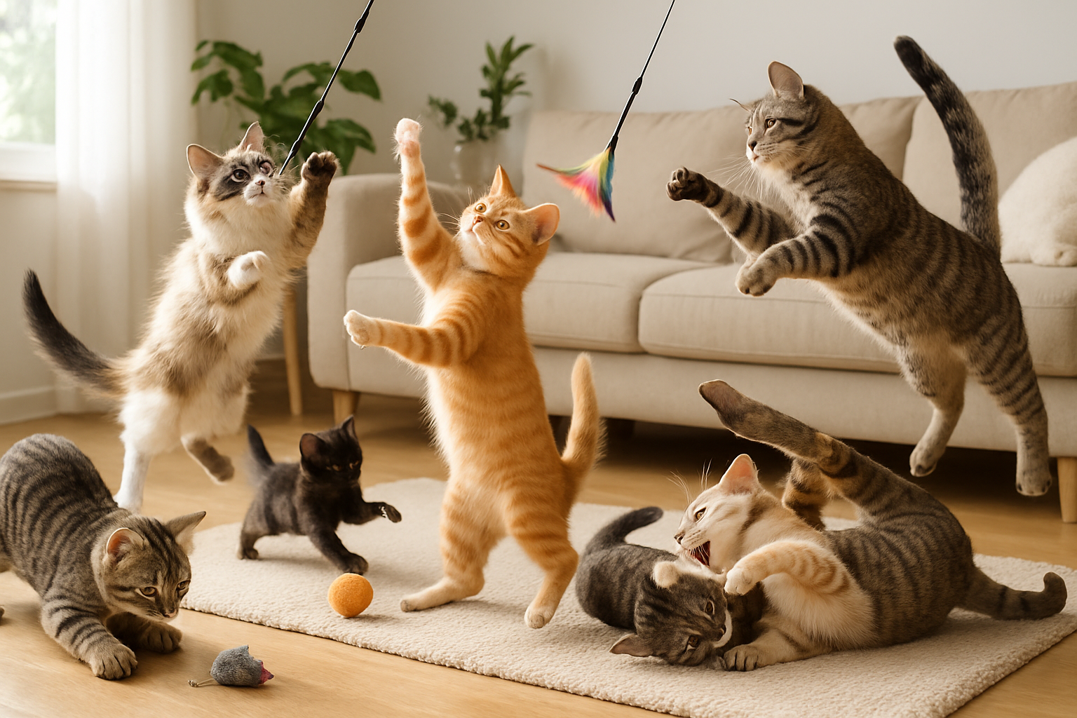 Gatos a brincar