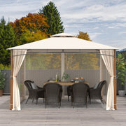 Gazebo de Metal – 360 x 300 x 228 cm – Bege