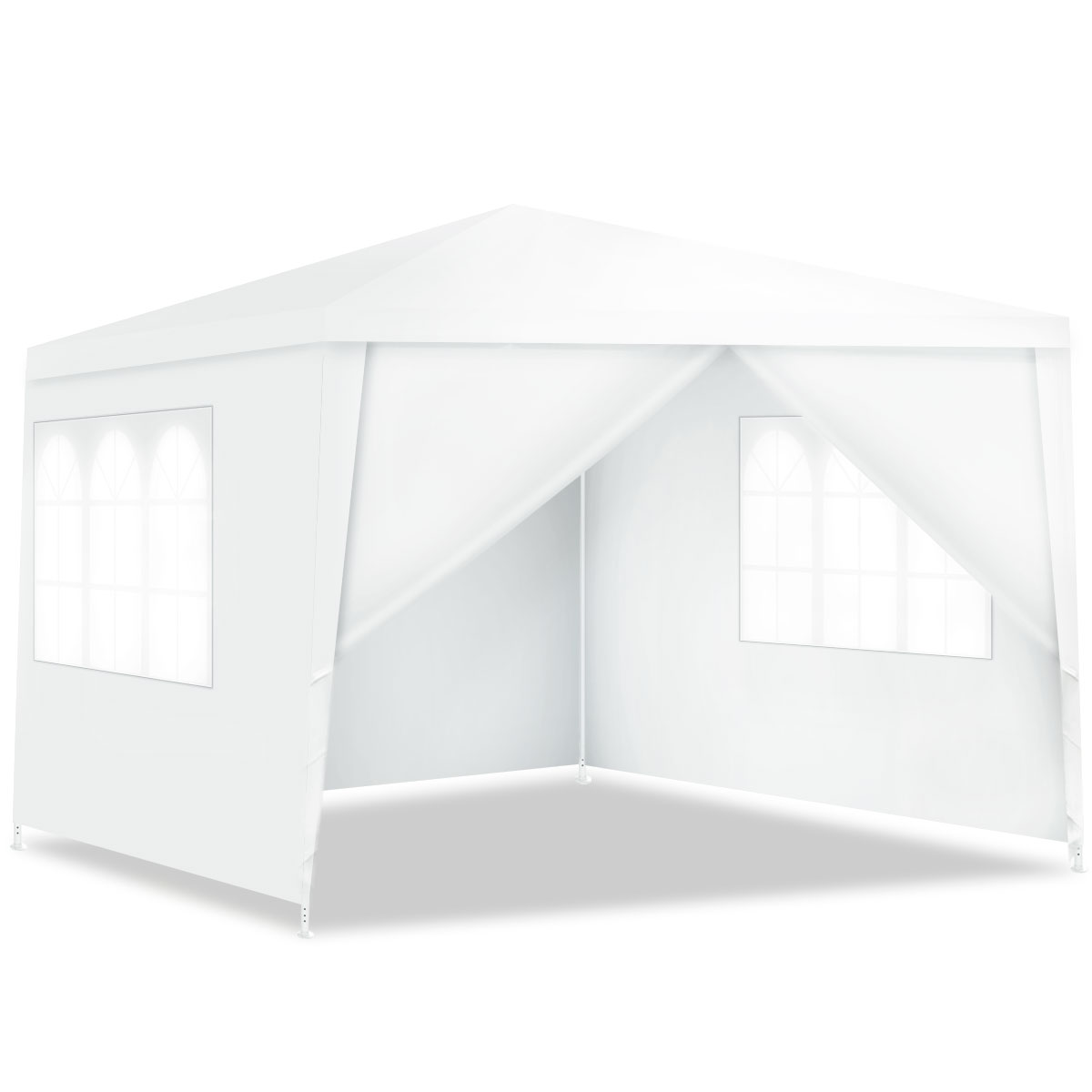 Gazebo Pabellón Plegável 3 x 3 m com 4 Paredes Laterais Desmontáveis - Branco