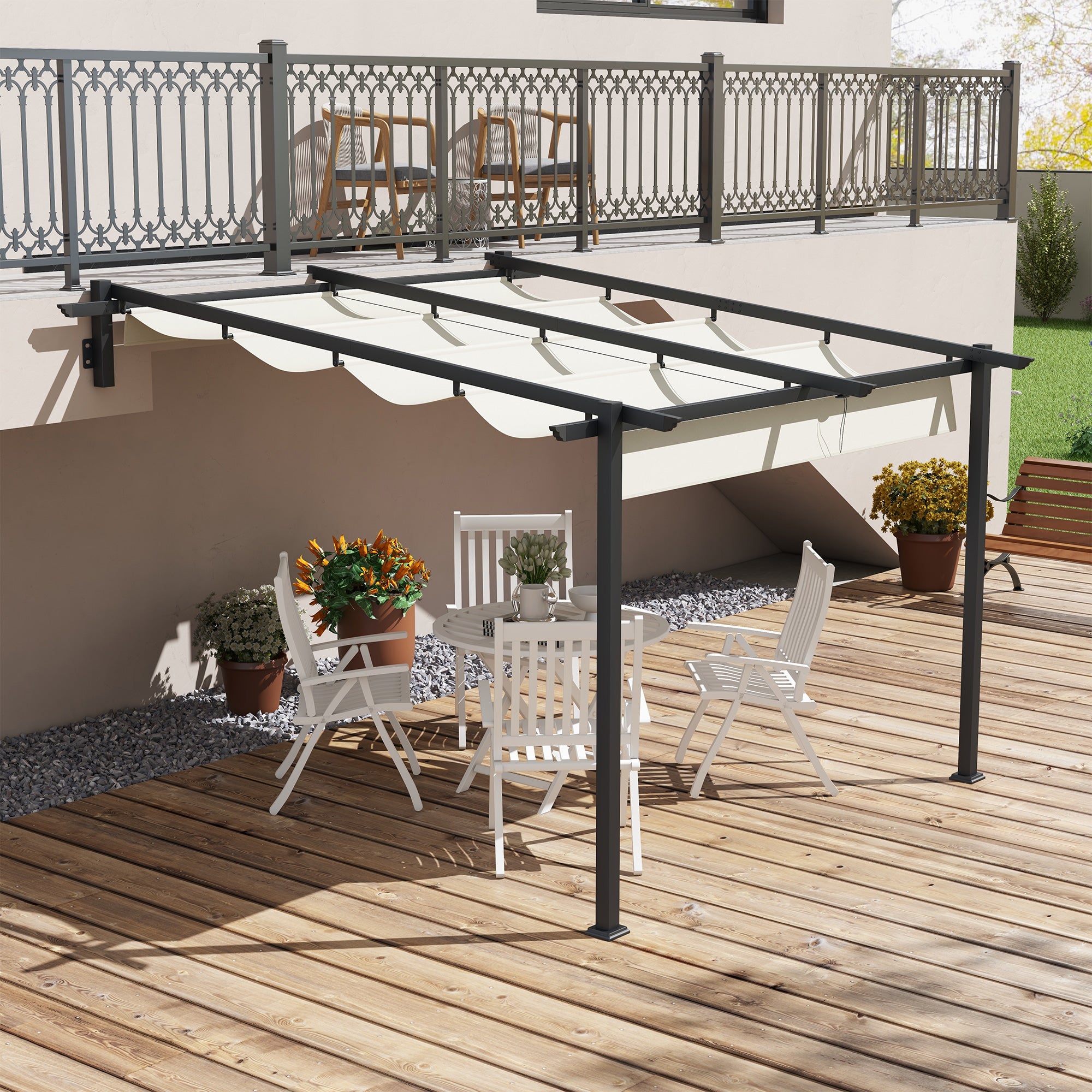 Pérgola de Jardim 3x3 m – Creme Branco – Aço