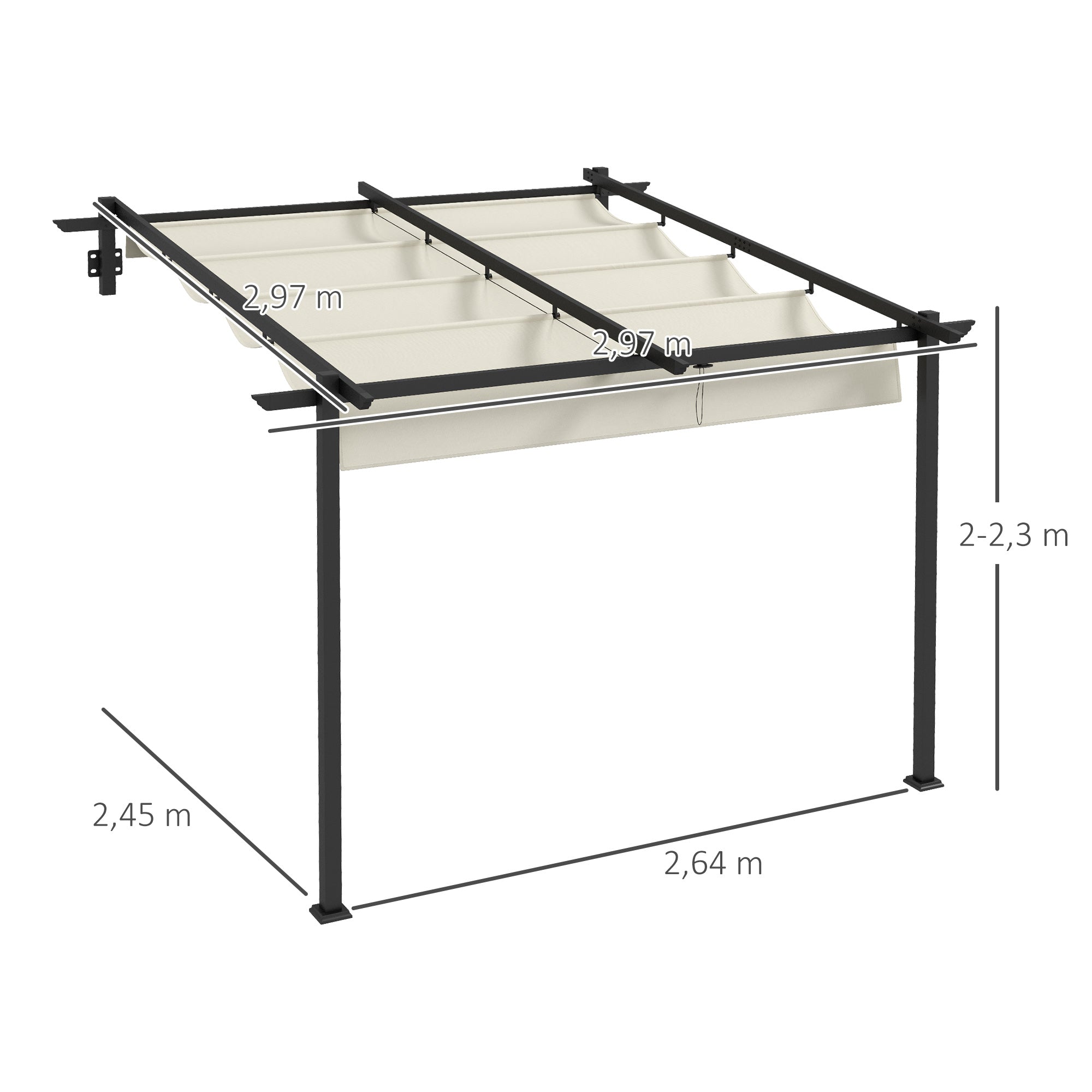 Pérgola de Jardim 3x3 m – Creme Branco – Aço