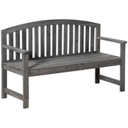 Banco de Jardim 3 Lugares Cinzento 140x50x85 cm - Madeira de Abeto