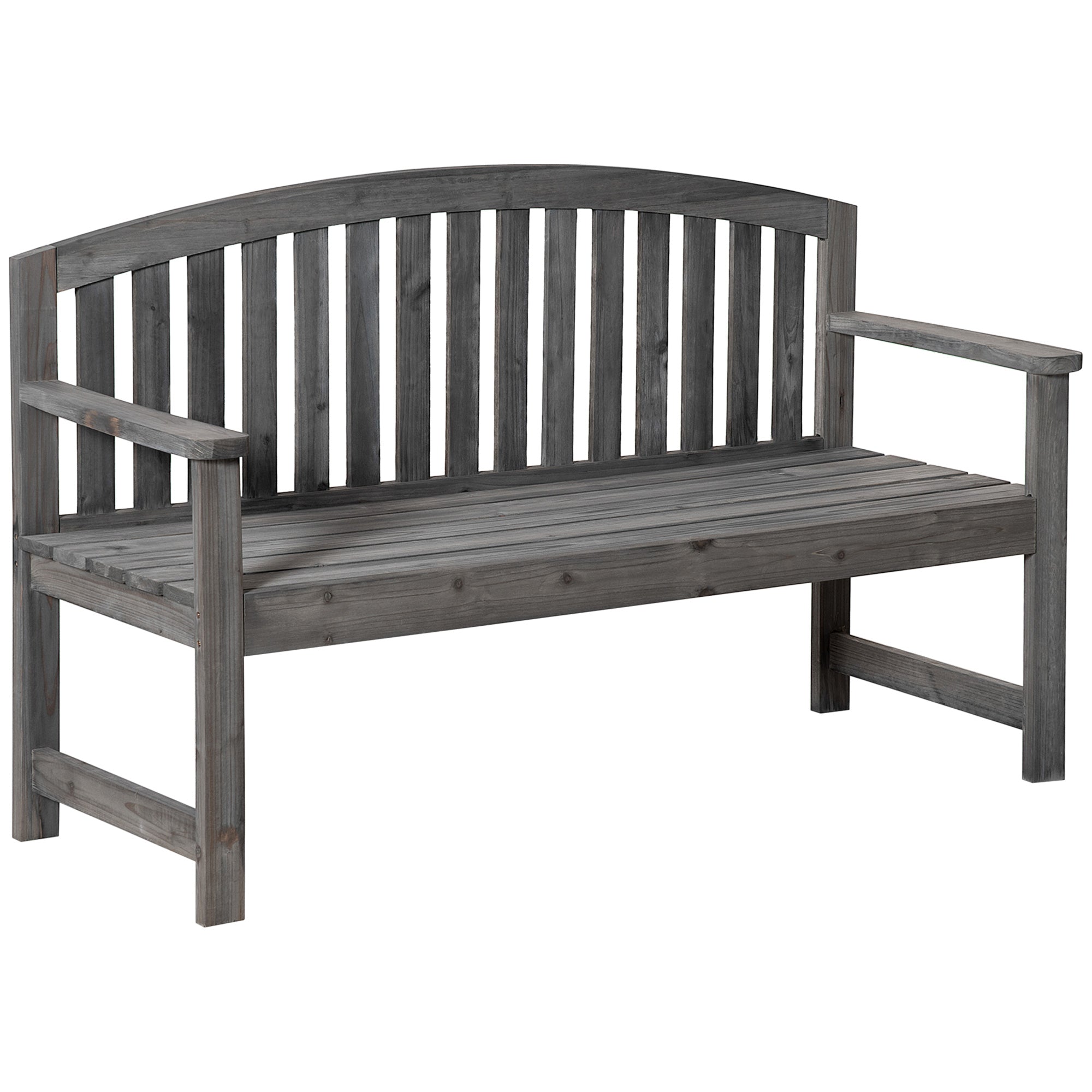 Banco de Jardim 3 Lugares Cinzento 140x50x85 cm - Madeira de Abeto