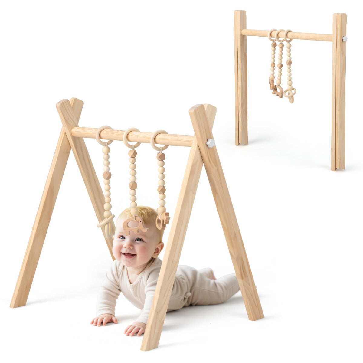 Ginásio para Bebés – 66 x 40 x 60 cm – Natural – Madeira