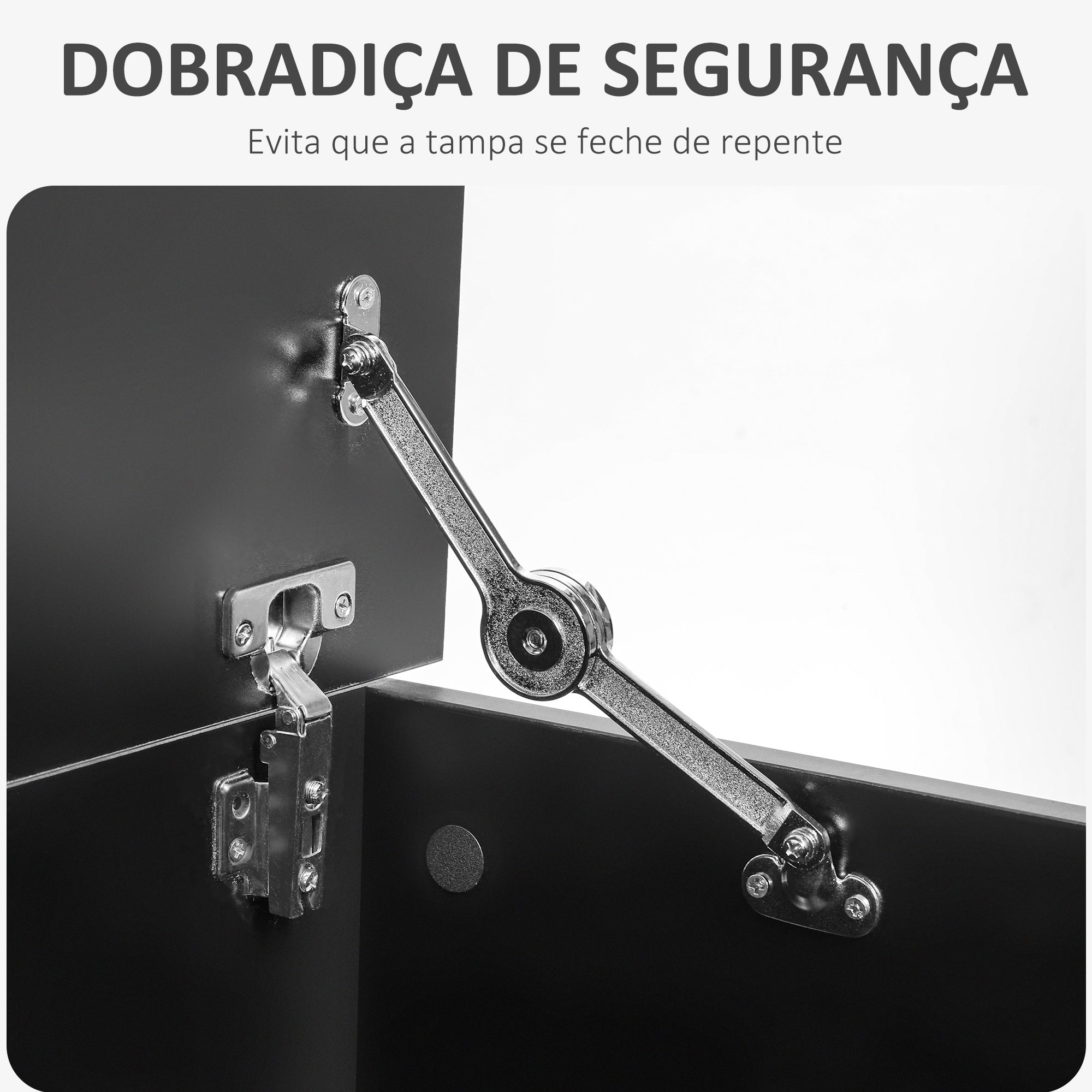 Baú de Armazenamento de Madeira - 100x40x40 cm - Cor Preto