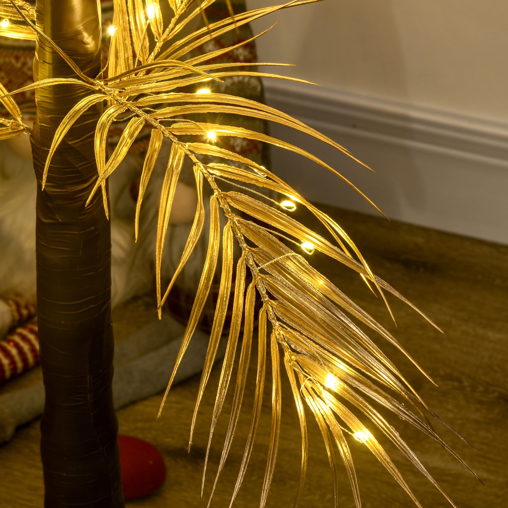 Árvore Palmeira Sintética – 21x21x150 cm – Dourado e Marrom – Plástico