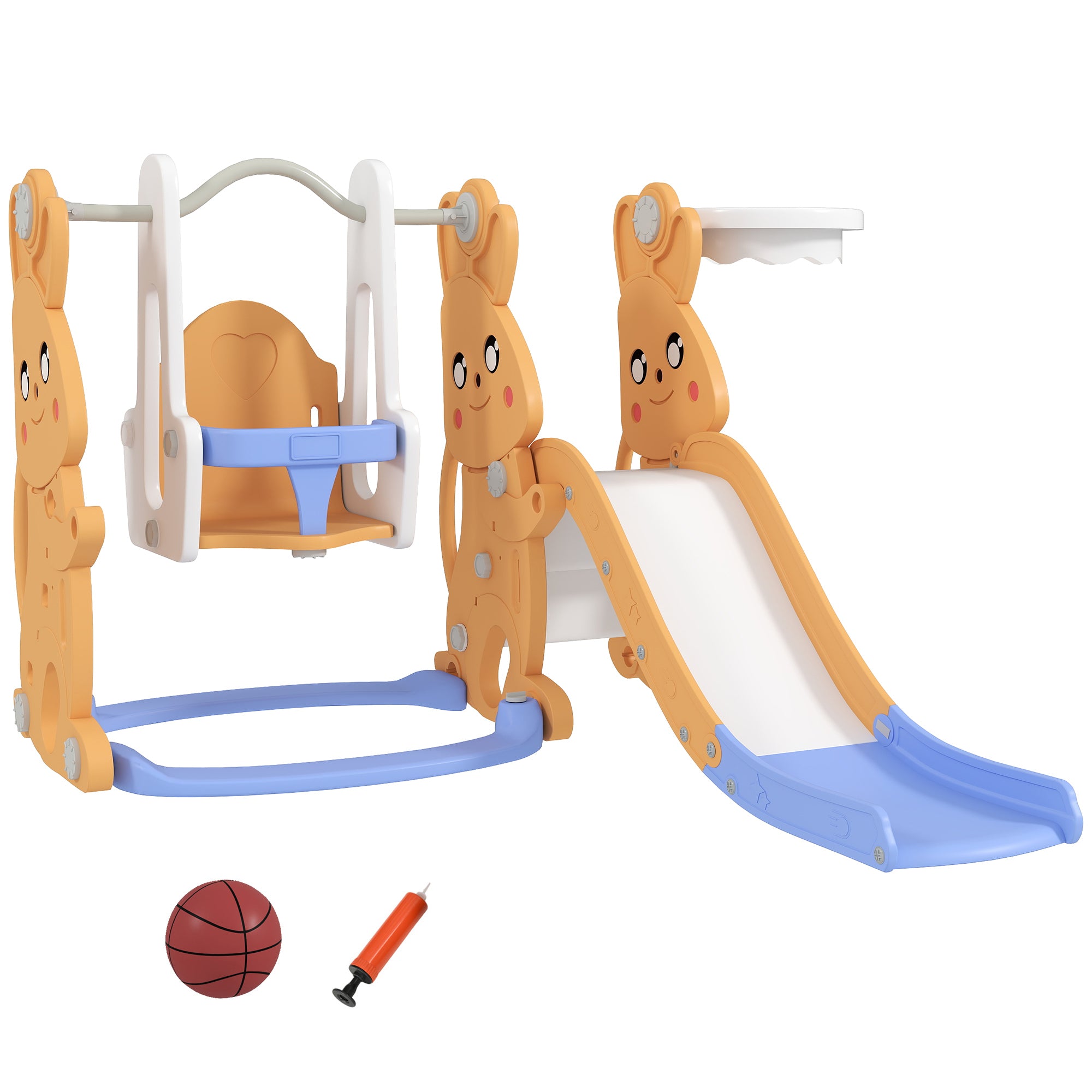 Parque Infantil 4 em 1 Laranja 147,5x160x107 cm
