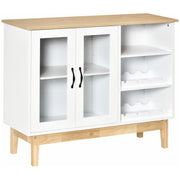 Aparador de Cozinha com Suporte para 8 Garrafas de Vinho 103x34x80cm Branco