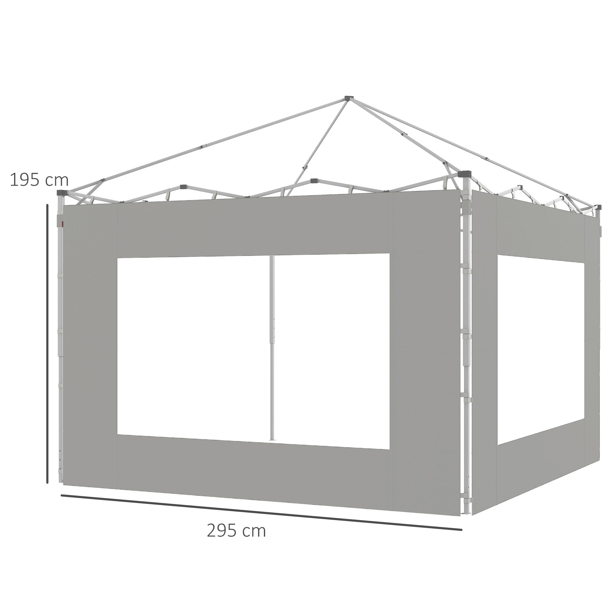 Paredes Laterais para Tenda 295x195 cm Cinzento