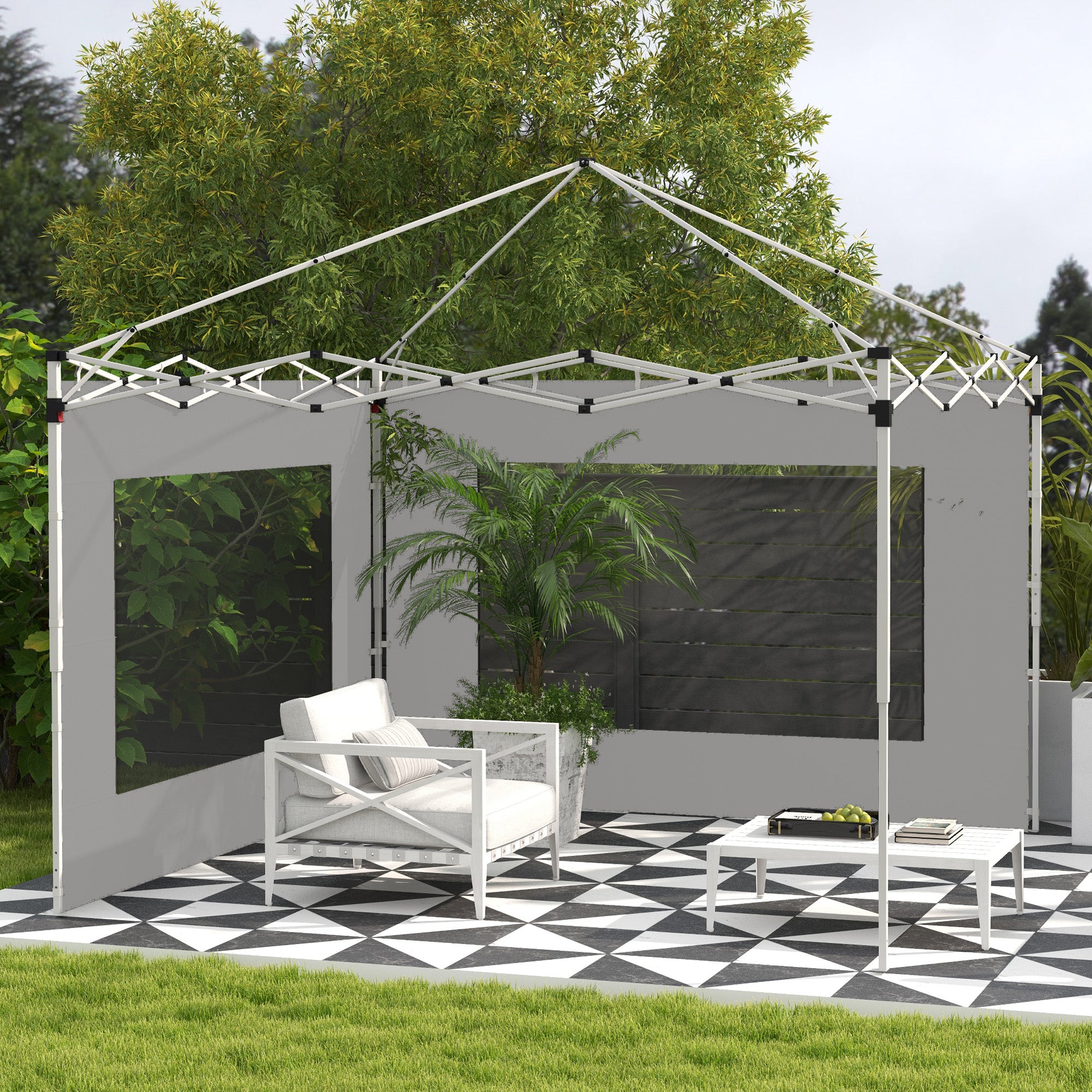 Paredes Laterais para Tenda 295x195 cm Cinzento