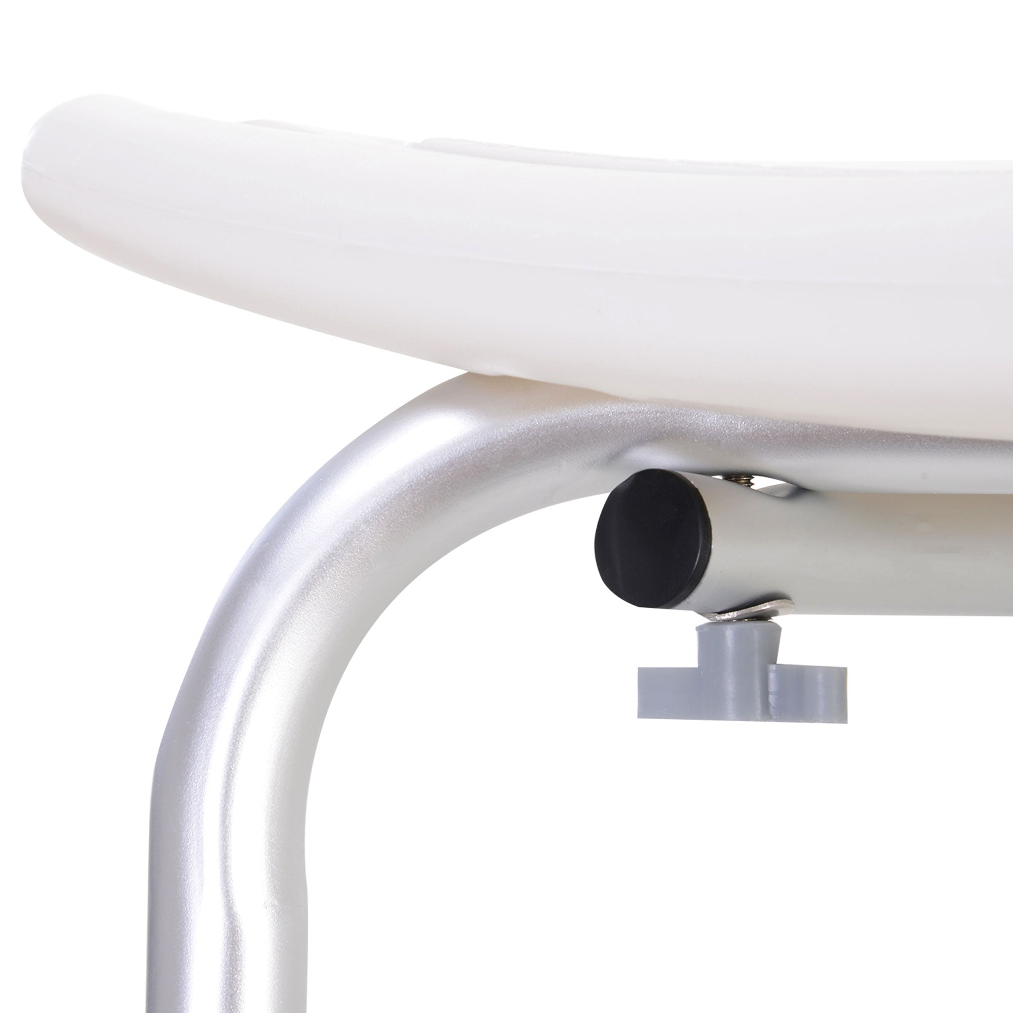 Banco de Duche Antiderrapante 50,6x43x71-88 cm - Branco e Prata
