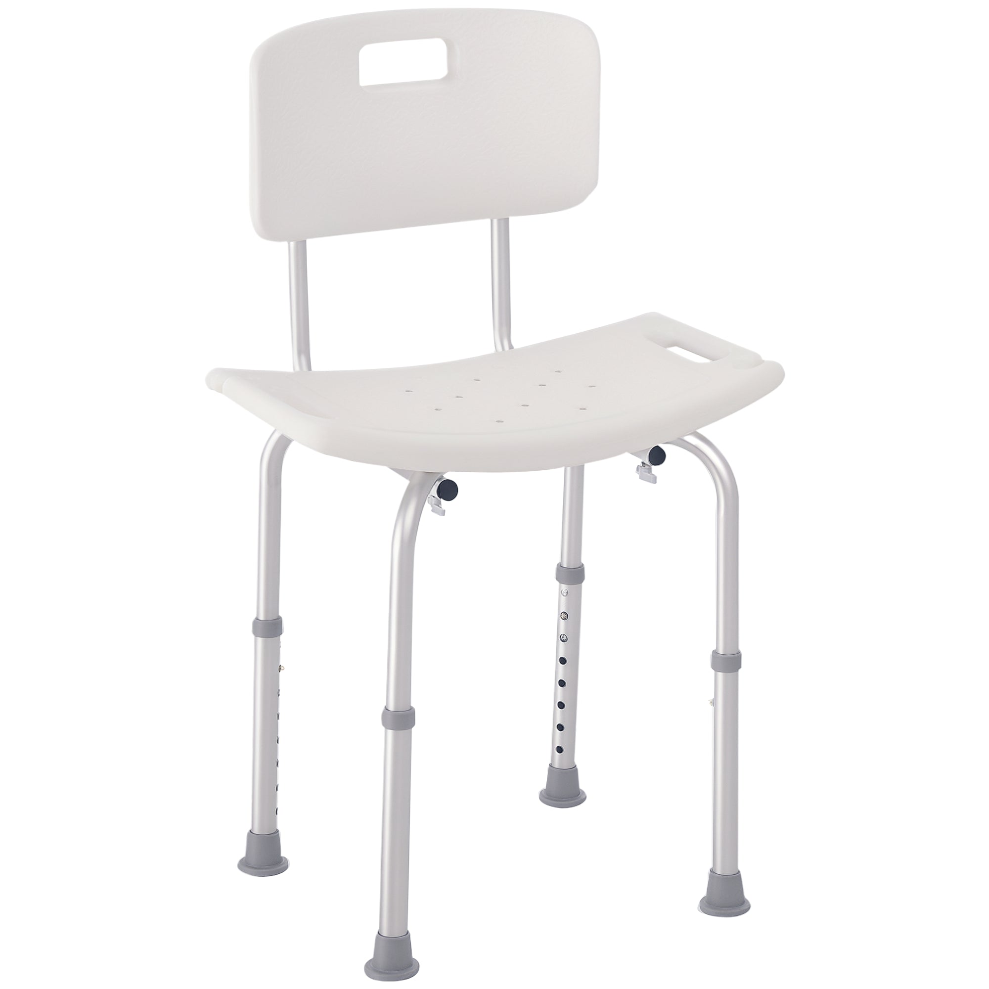 Cadeira de Banho Antiderrapante 50,6x43x71-88 cm - Branco e Prata