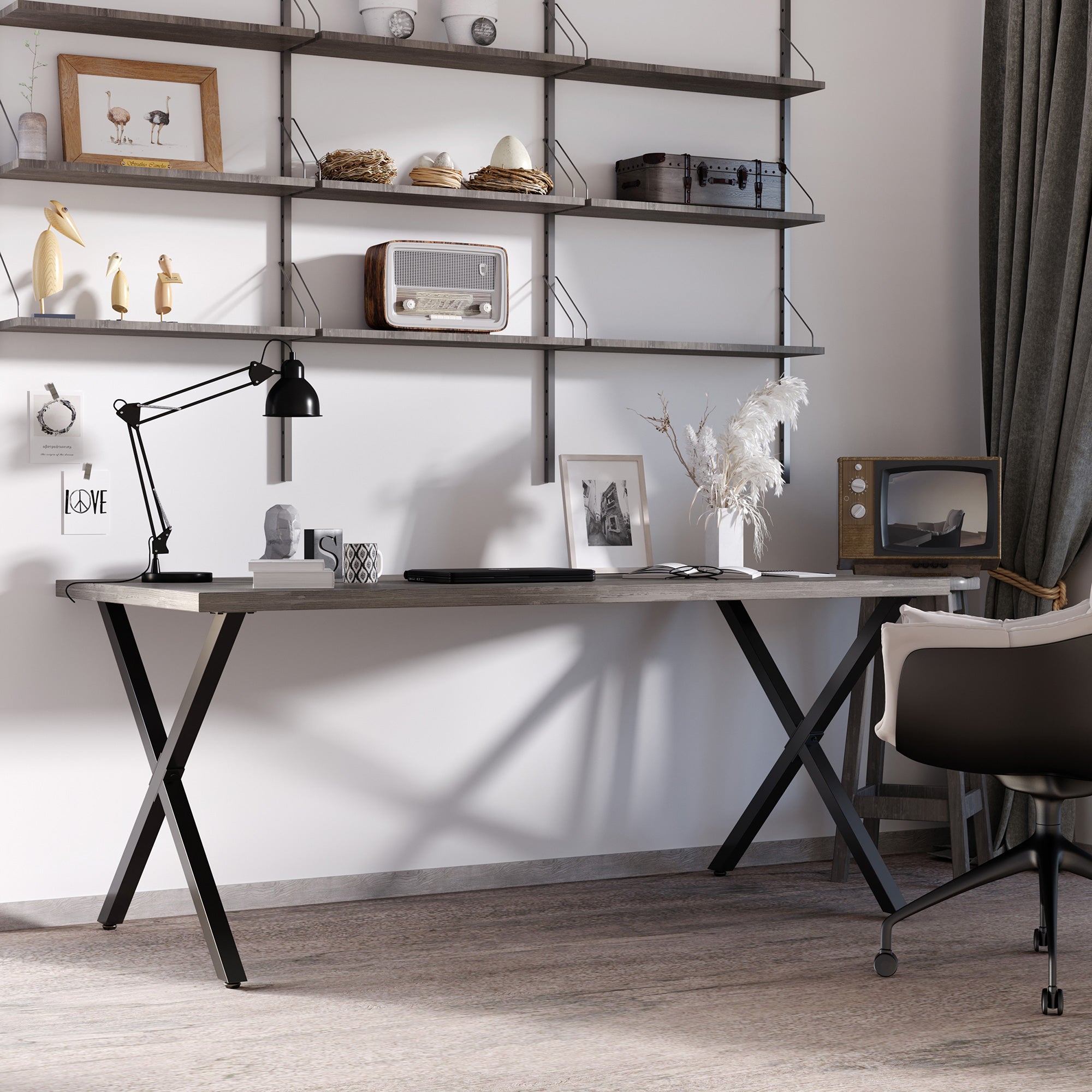 Pés de Mesa em Aço – 80x72 cm – Preto