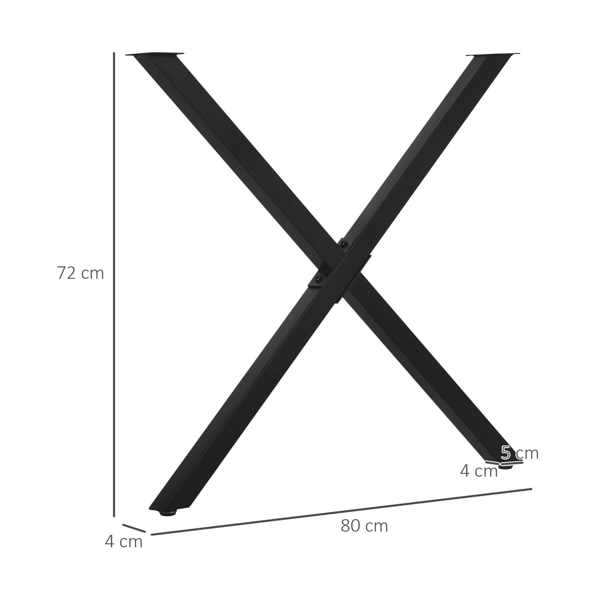 Pés de Mesa em Aço – 80x72 cm – Preto
