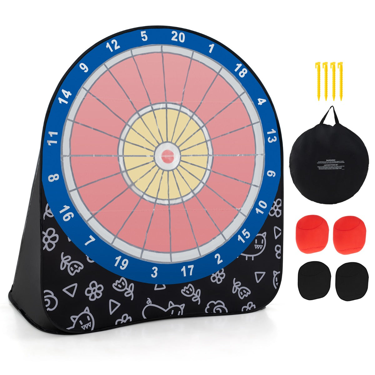 Jogo de Dardos Gigante – 145 x 132 x 165 cm – Preto – PVC