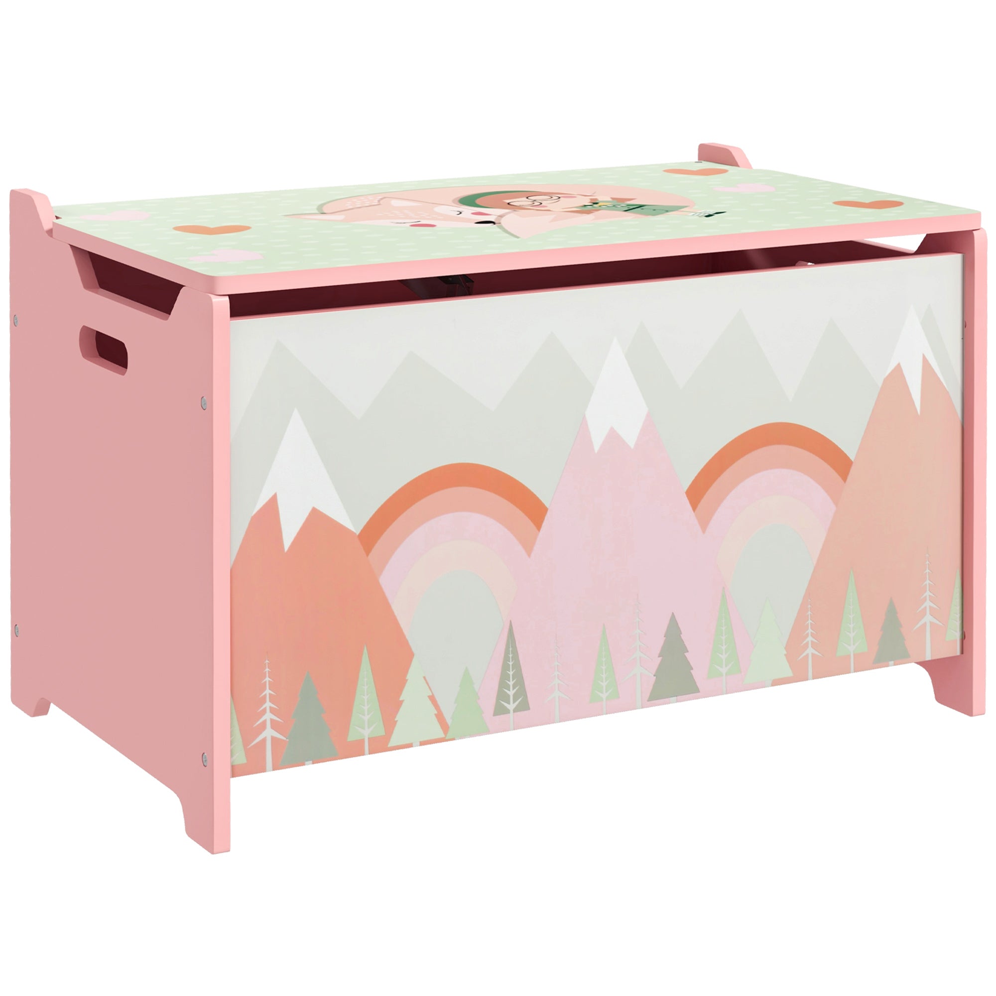 Baú de Brinquedos Organizador Infantil Rosa 60x37x39 cm
