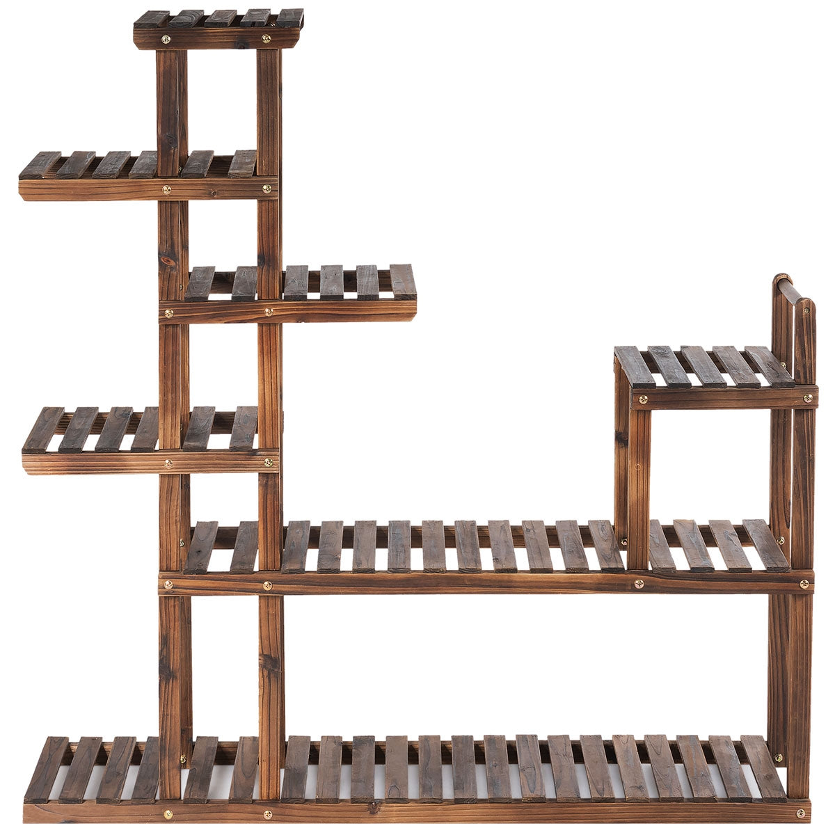 Estante de Madeira para Plantas e Flores de Interior e Exterior - Estante Multifuncional para Jardim e Pátio 120 x 25 x 120 cm