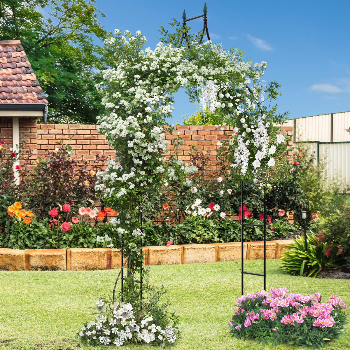 Arco de Jardim em Metal Decorativo de Estilo Gótico para Trepar Plantas - 287 cm