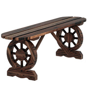 Banco de Jardim 2 Lugares 120x29x39 cm Cor Castanho Rústico