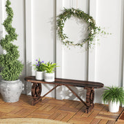 Banco de Jardim 2 Lugares 120x29x39 cm Cor Castanho Rústico