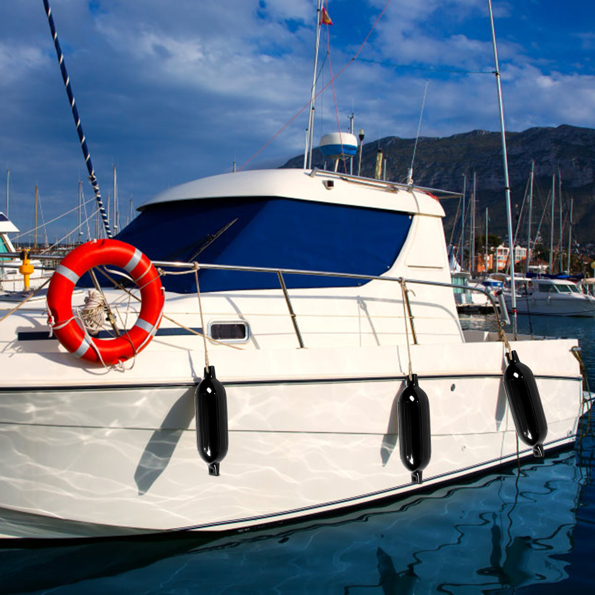 Conjunto de 4 Guardabarros de PVC para Barcos 51x14cm Proteção Marítima