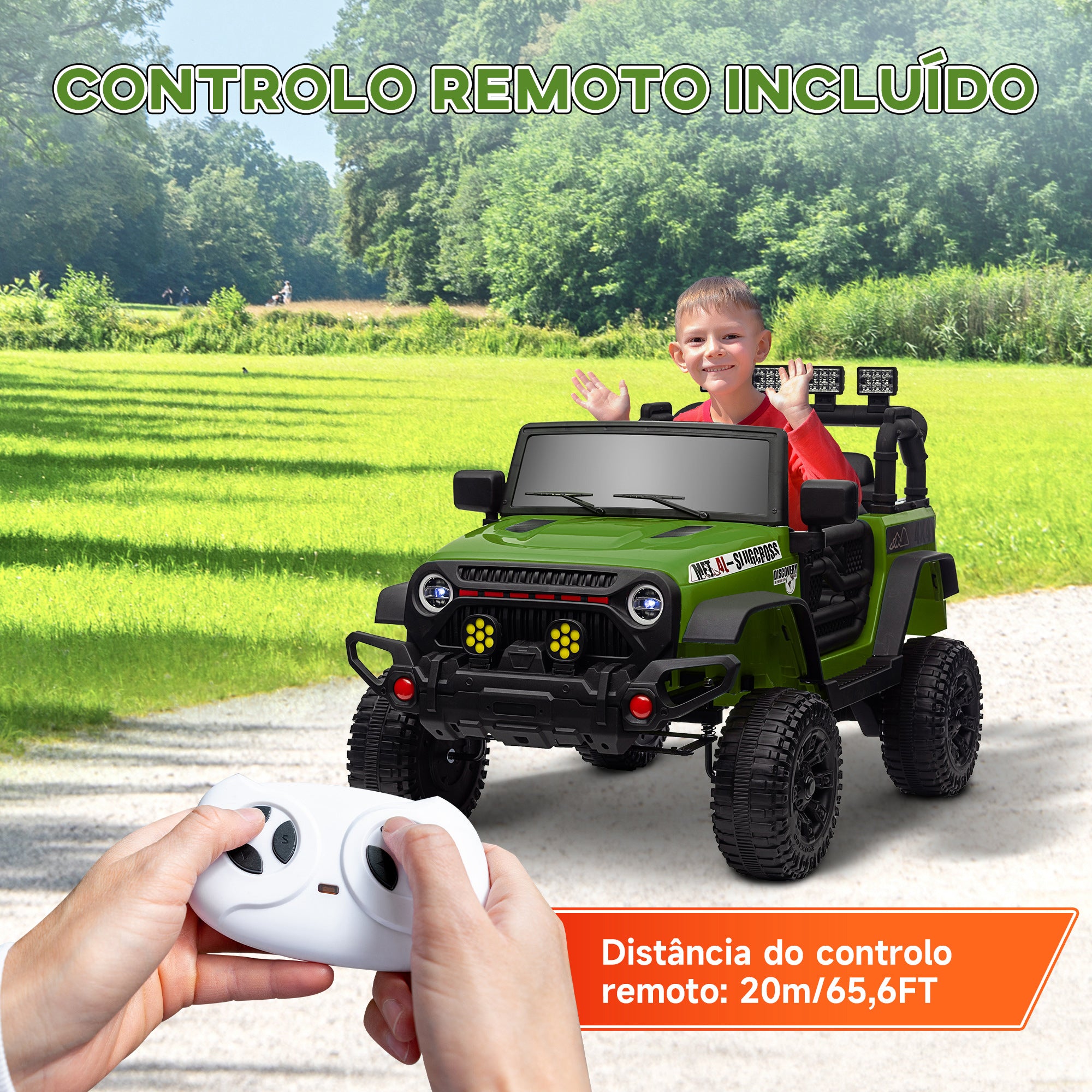 Carro Elétrico Infantil Verde 100x63x65 cm