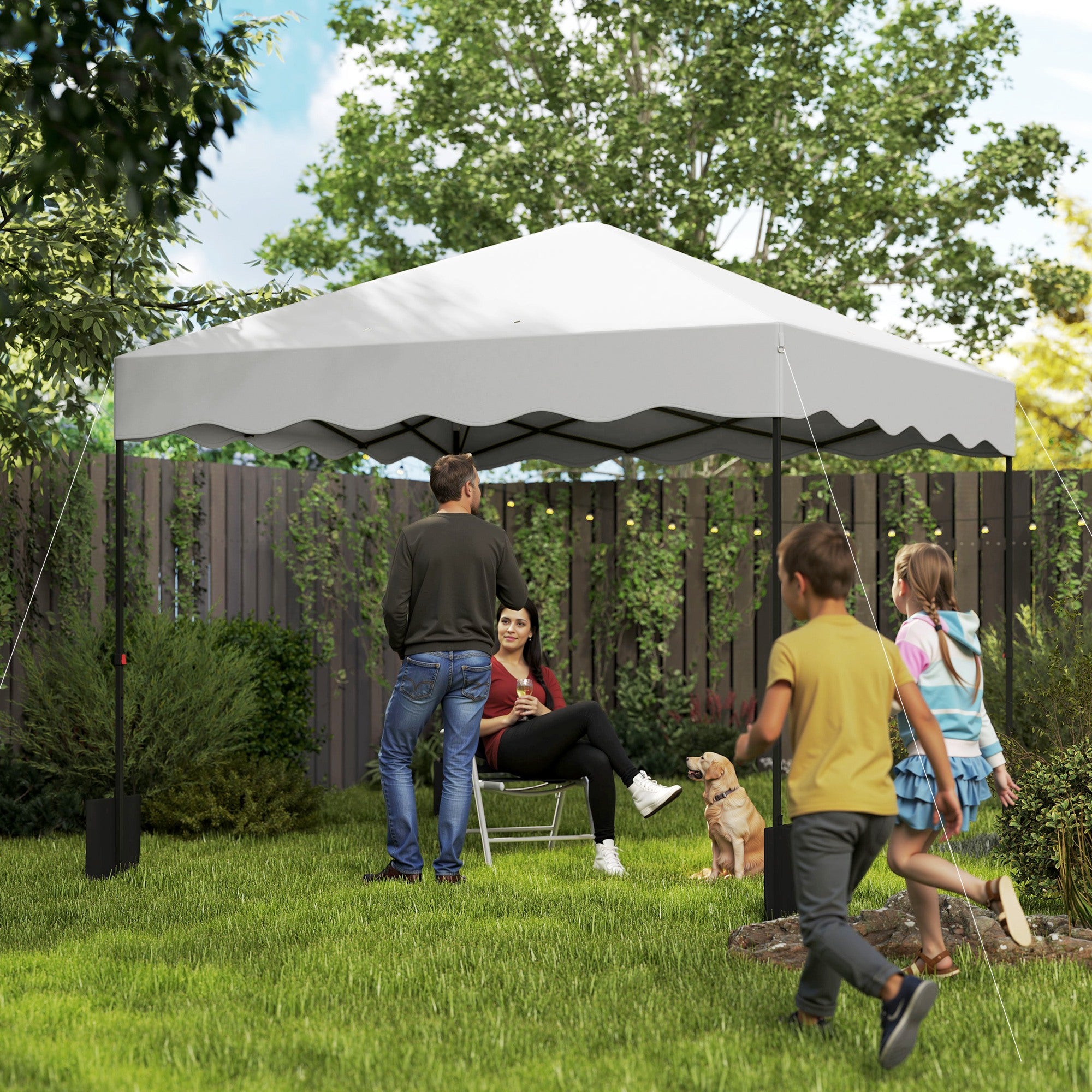 Tenda Dobrável Pop Up 3x3 m Branca - Proteção UV50+ Altura Ajustável