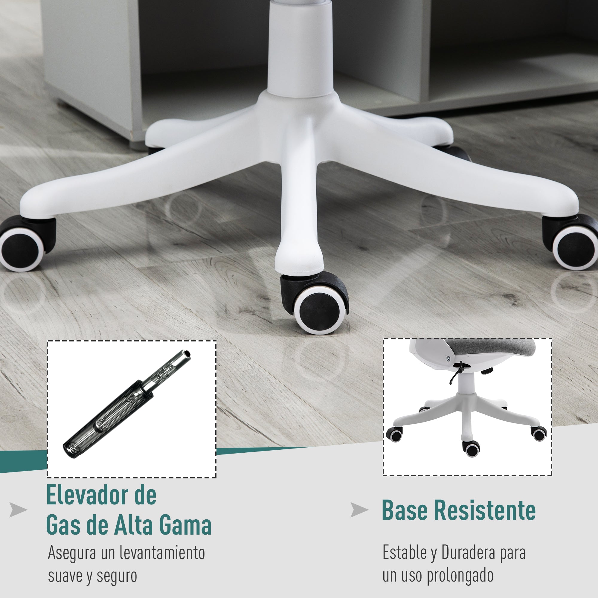 Cadeira de Escritório Ergonômica Cinza 62,5x60x94-104cm