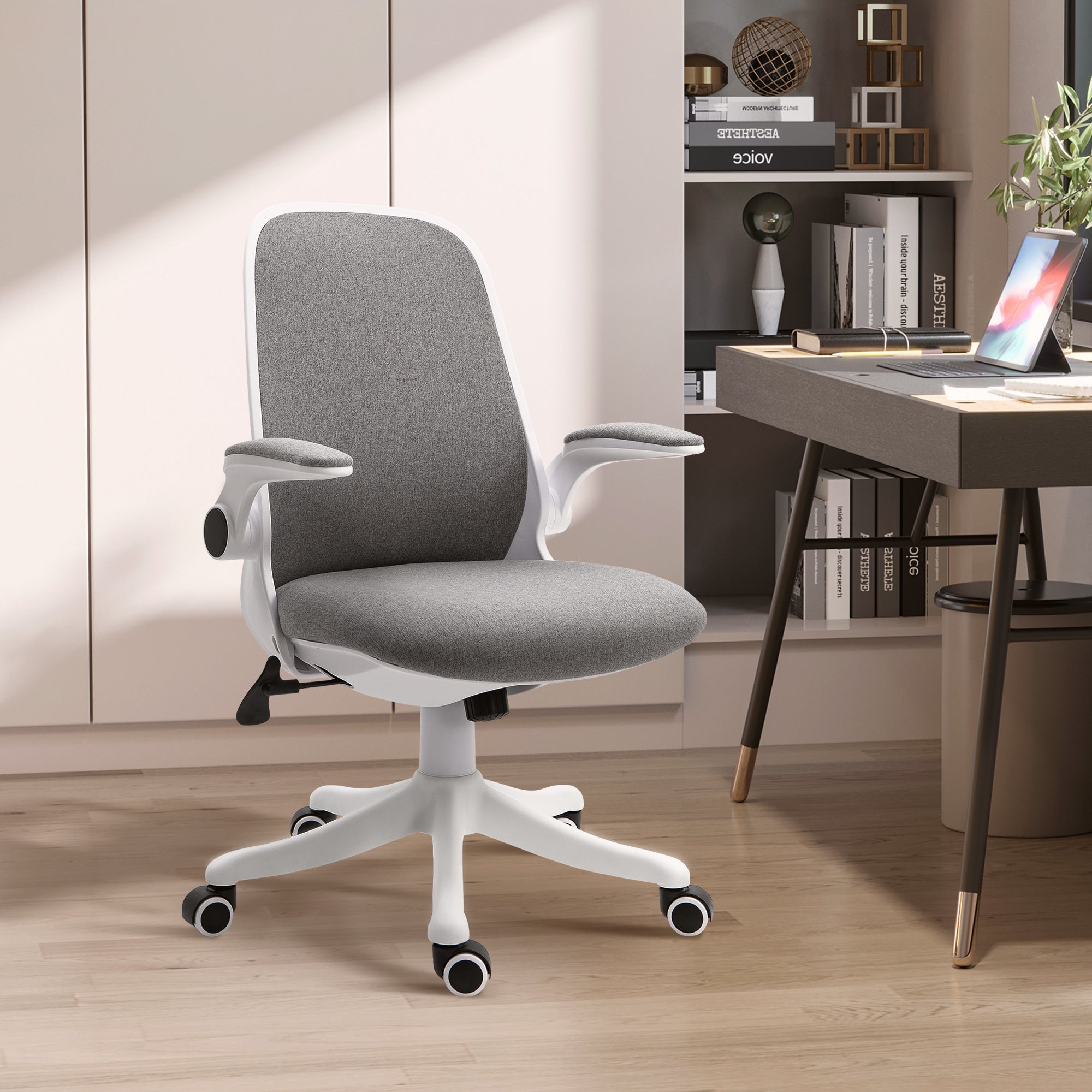 Cadeira de Escritório Ergonômica Cinza 62,5x60x94-104cm