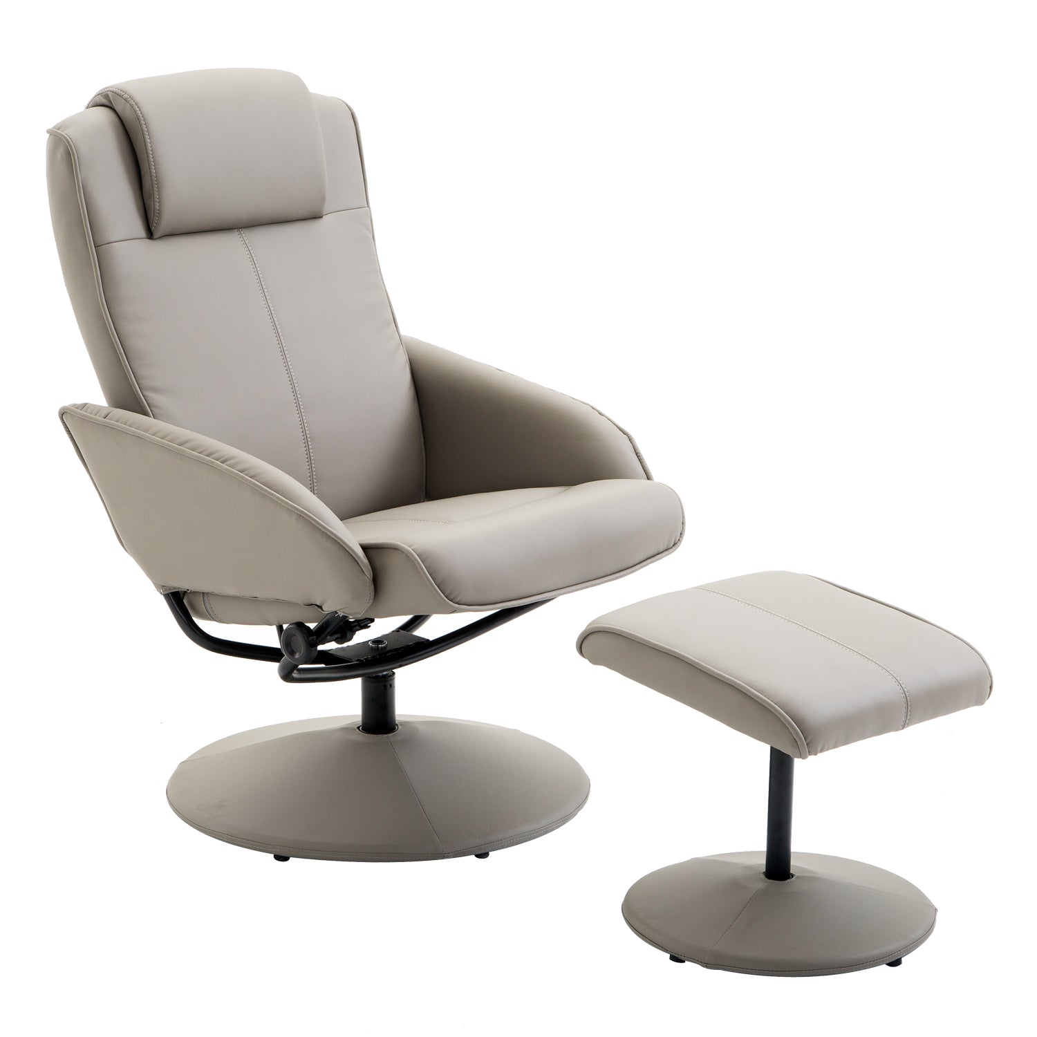 Poltrona Relax Reclinável 145° com Apoio para os Pés - Cinzento 78x67x98 cm
