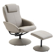 Poltrona Relax Reclinável 145° com Apoio para os Pés - Cinzento 78x67x98 cm
