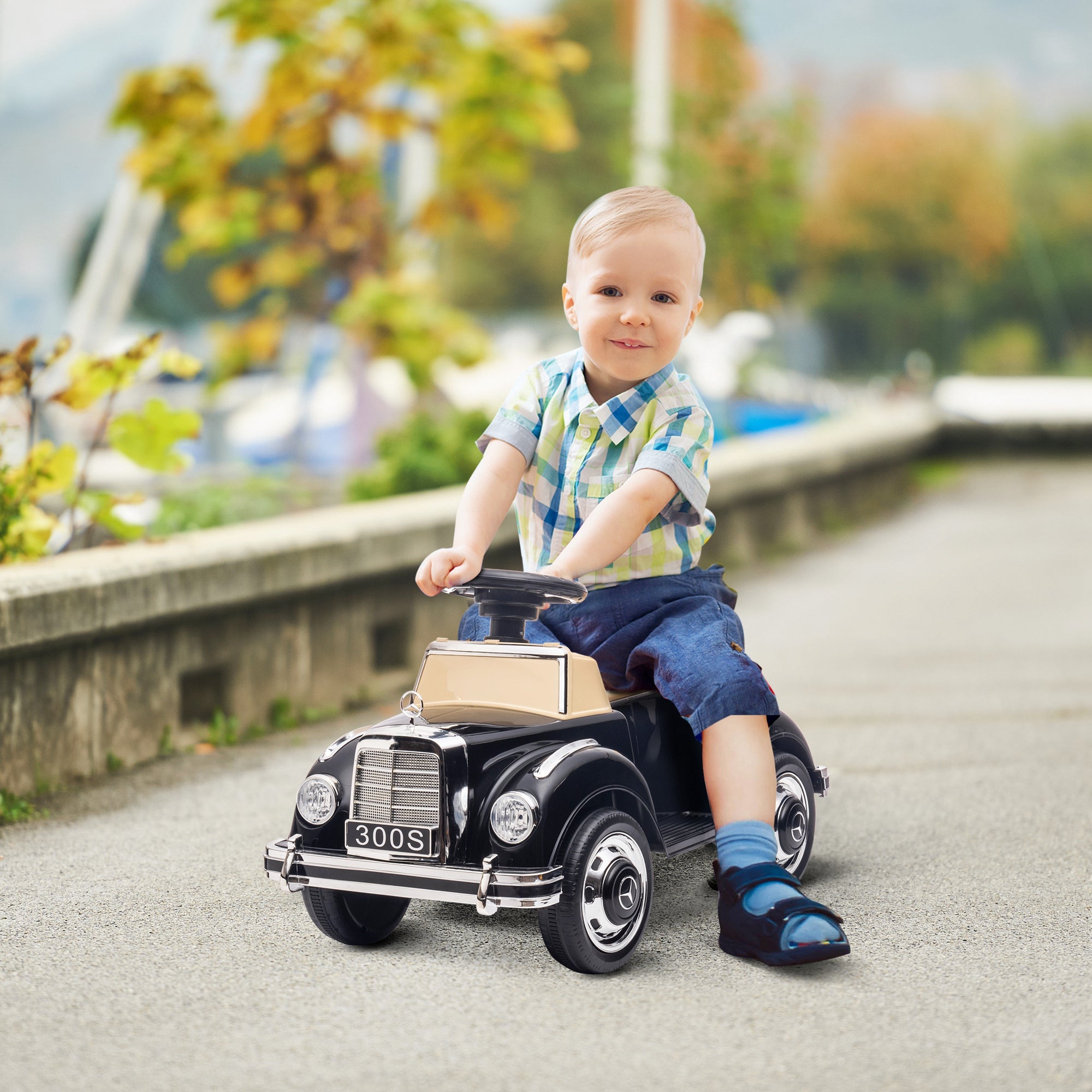 Carro Andador Preto 77,5x41,5x45 cm para Crianças de 18-48 Meses