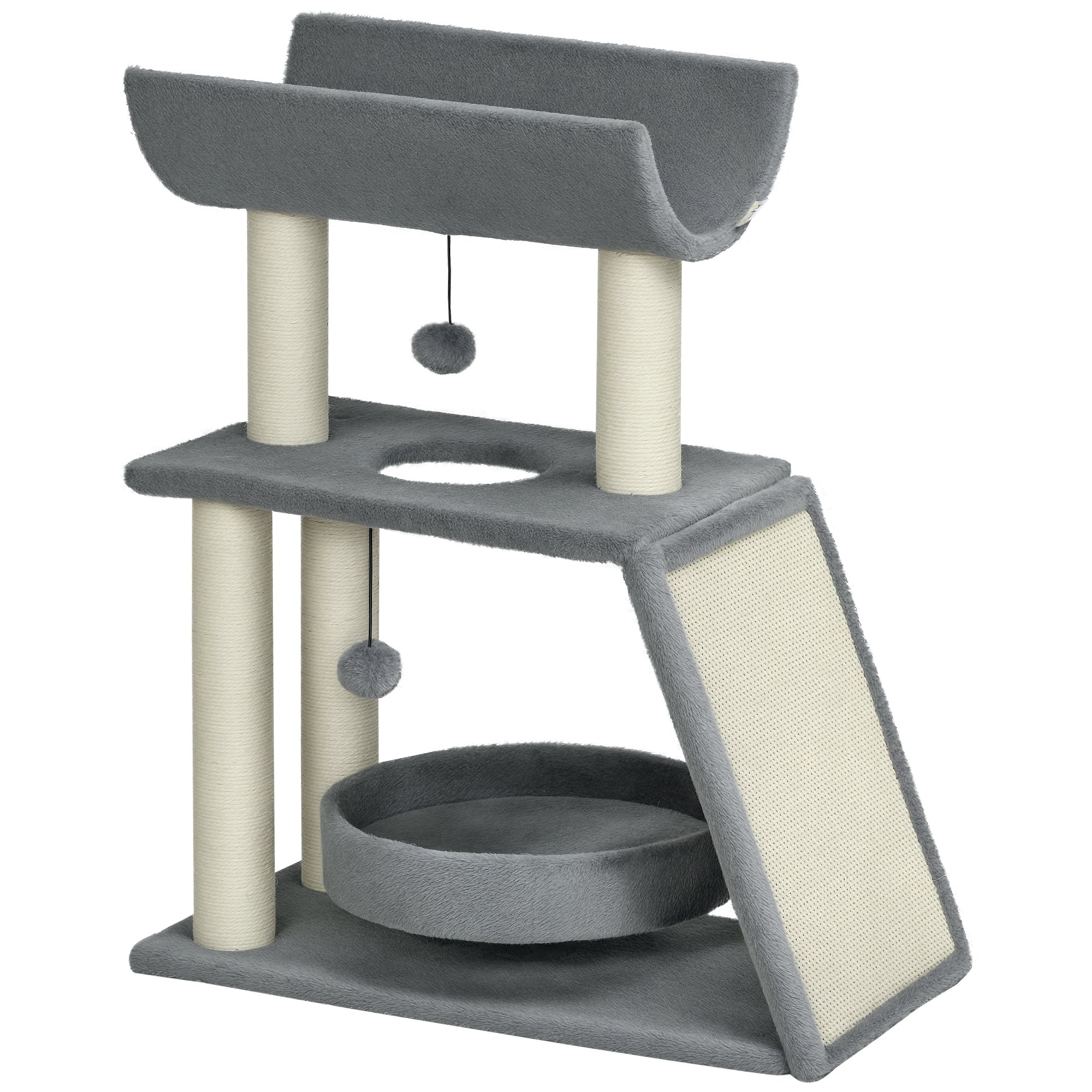 Arranhador para Gatos Altura 76 cm Cinzento