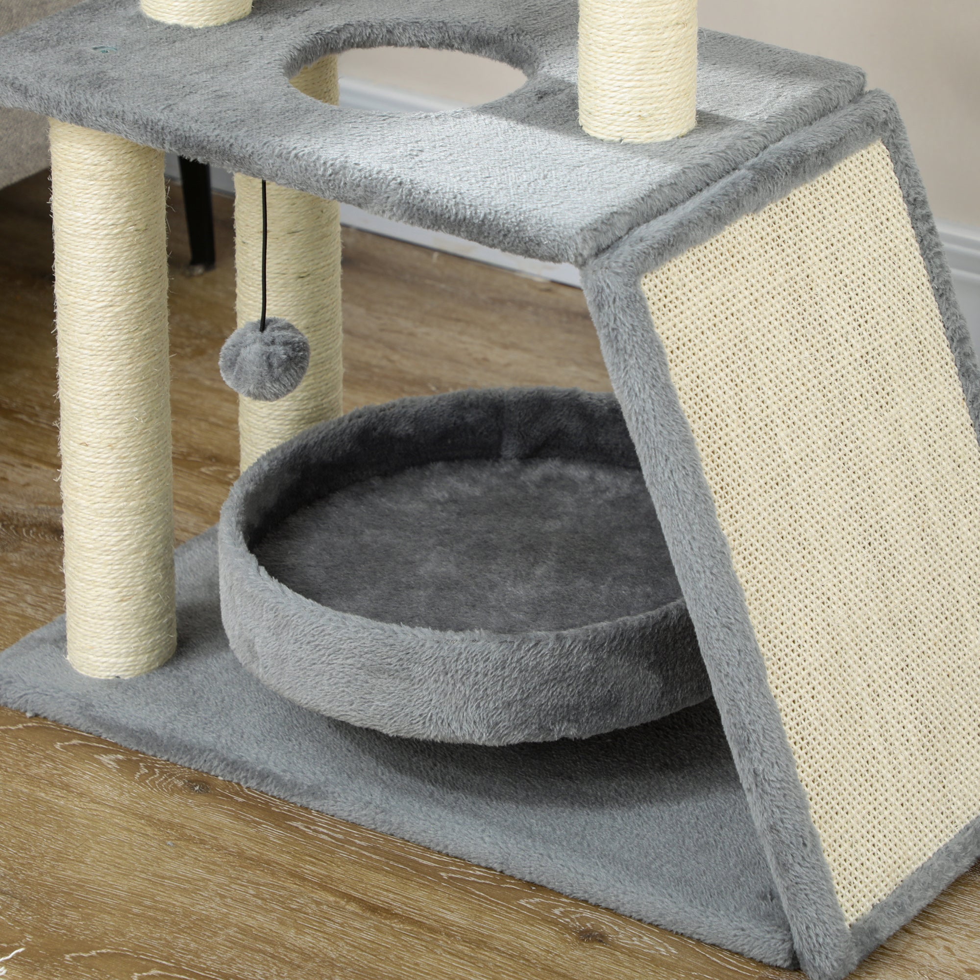 Arranhador para Gatos Altura 76 cm Cinzento